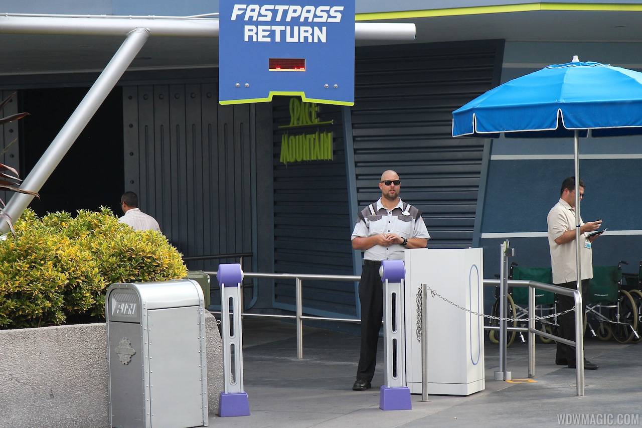 Space Mountains FASTPASS+ sensors in the FASTPASS return line