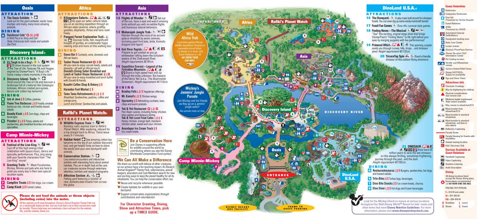 Disney's Animal Kingdom guidemap January 2013