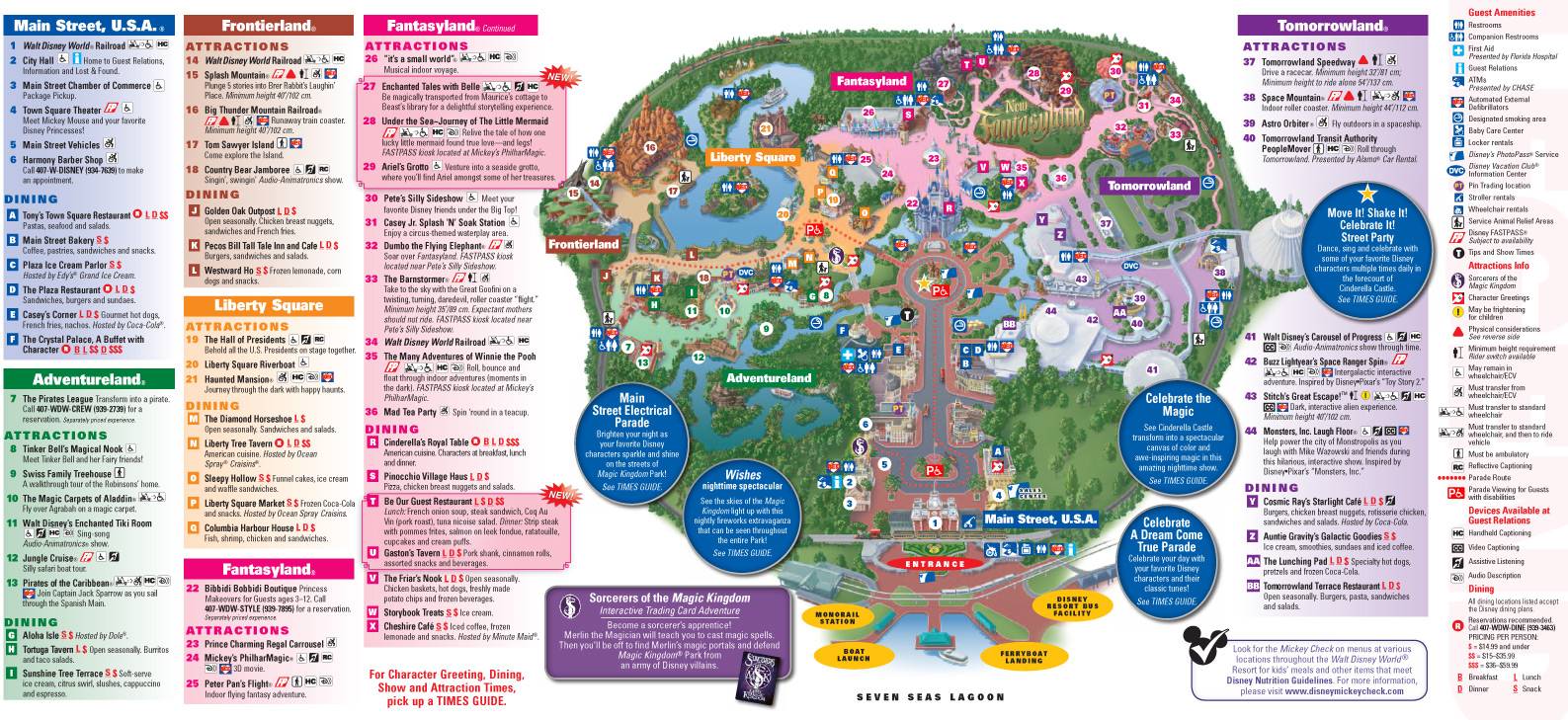 Magic Kingdom guidemap January 2013