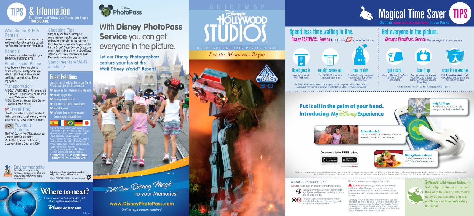 Disney's Hollywood Studios guidemap 2013