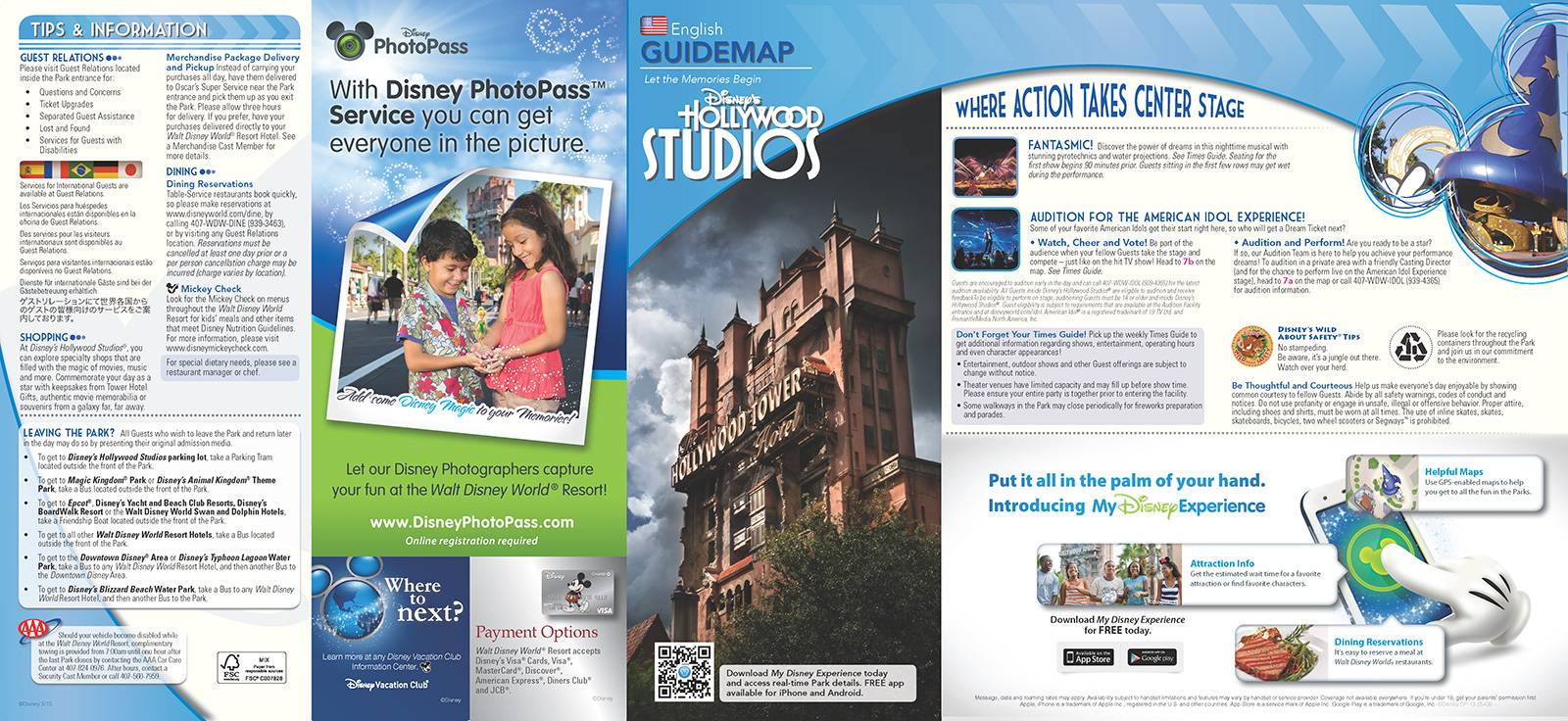 New 2013 Disney's Hollywood Studios Guidemap Page 1