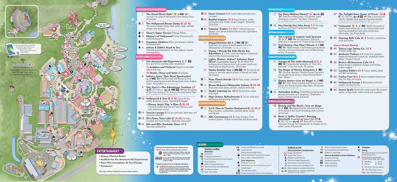 New 2013 Disney's Hollywood Studios Guidemap Page 2