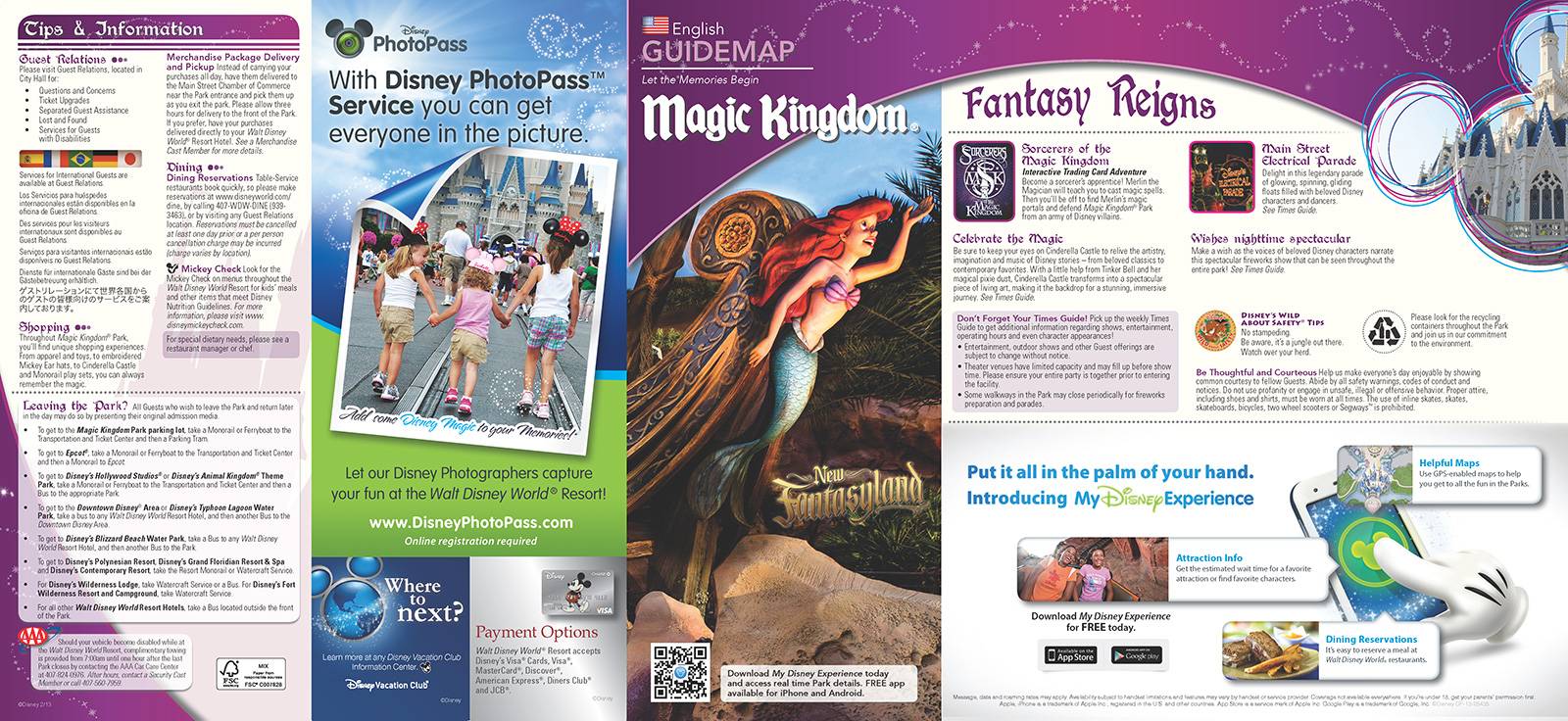New 2013 Magic Kingdom Guidemap Page 1