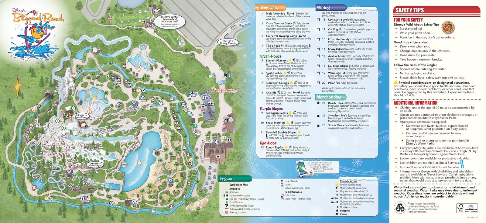 New 2013 Blizzard Beach Guidemap