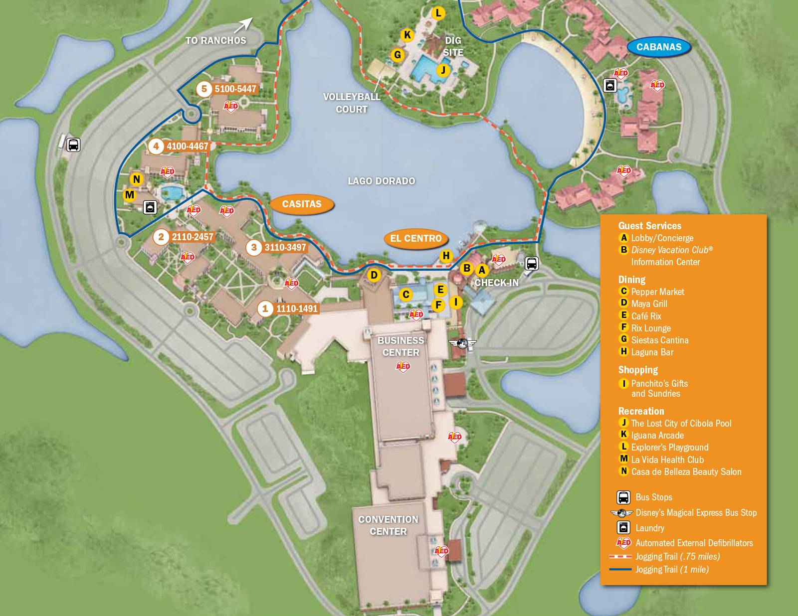 New 2013 Coronado Springs Resort map - Casitas and El Centro