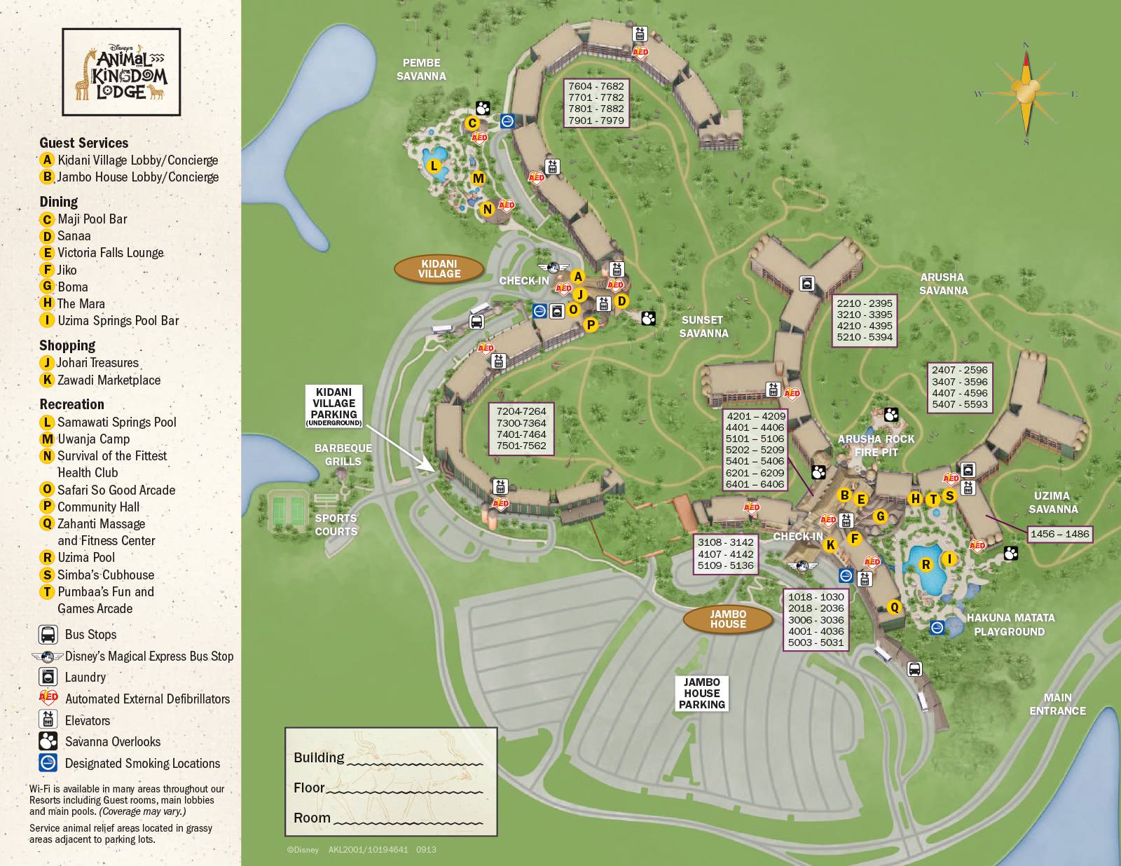 New 2013 Animal Kingdom Lodge map
