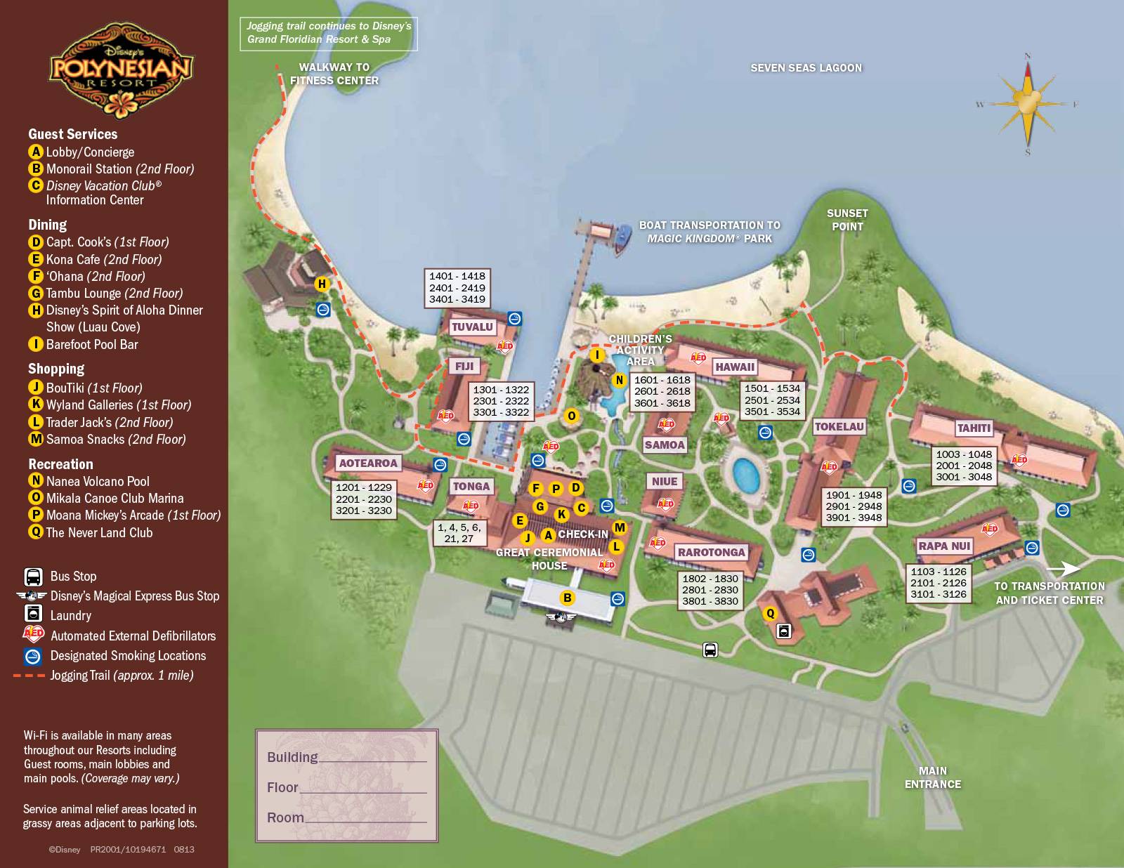 New 2013 Polynesian Resort map
