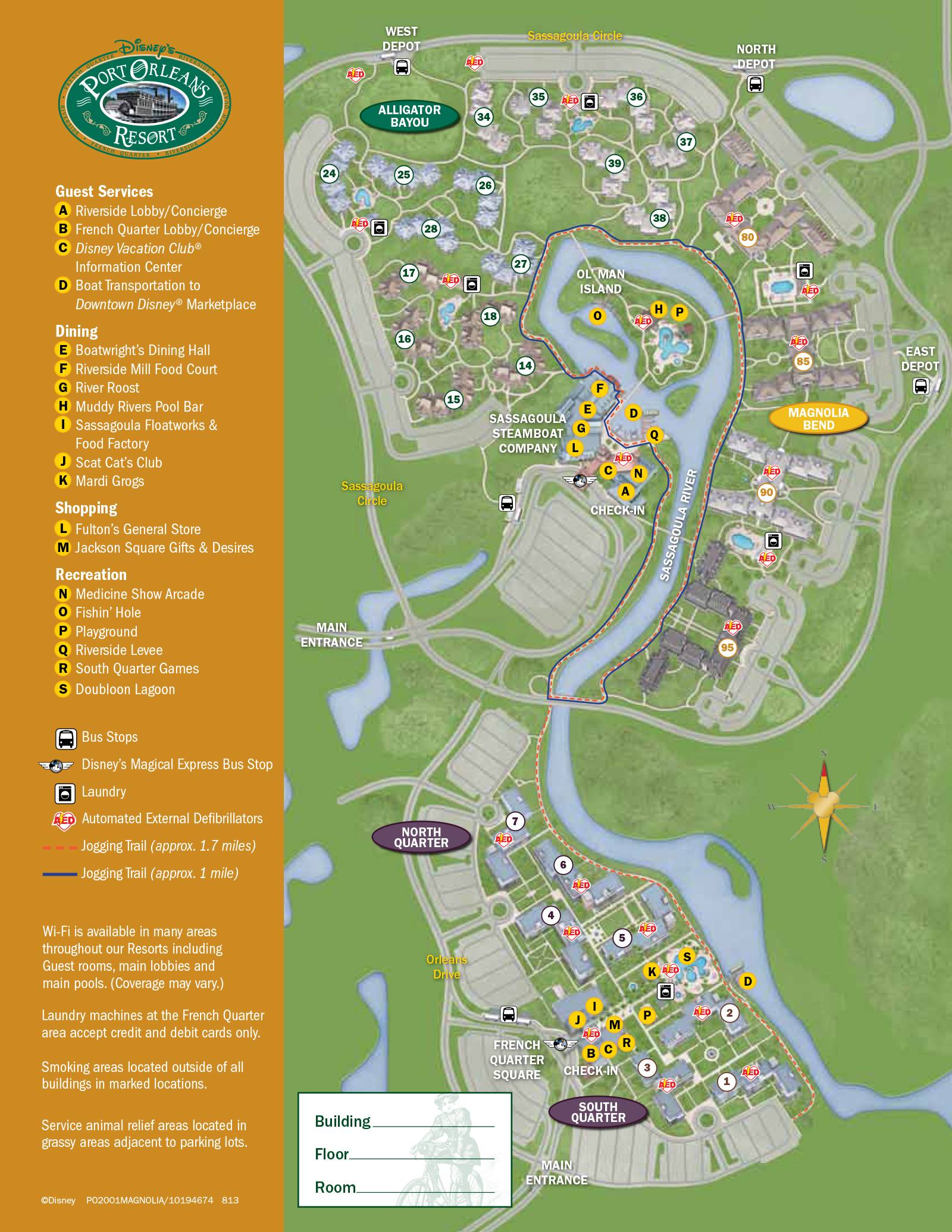 New 2013 Port Orleans Resort map - Magnolia Bend