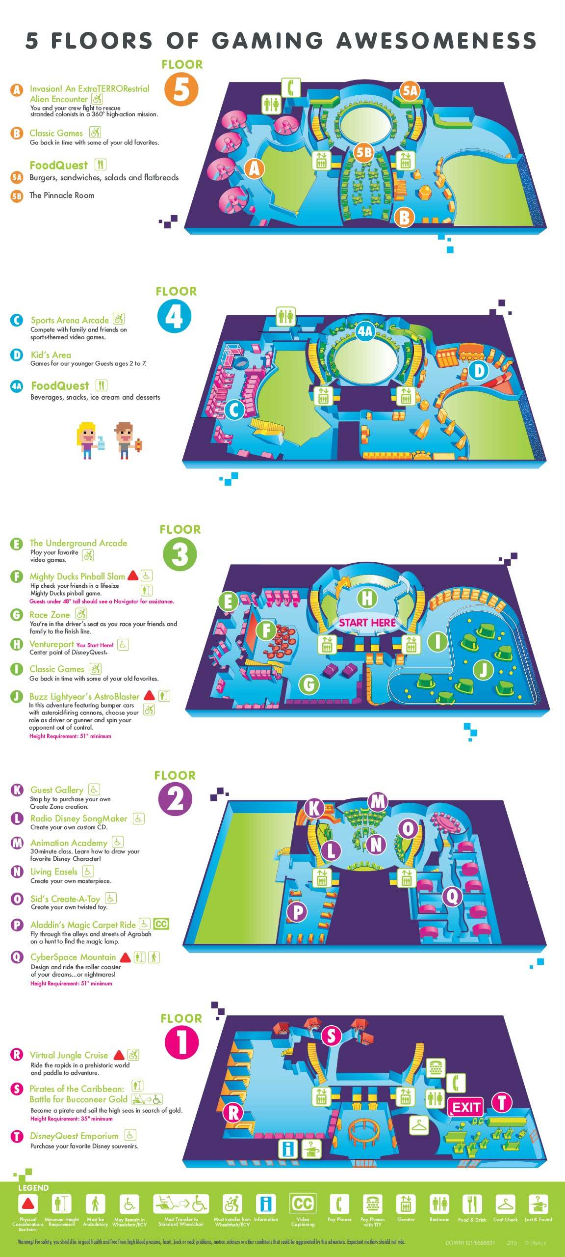 Disney Quest Guide Map May 2015 - Back