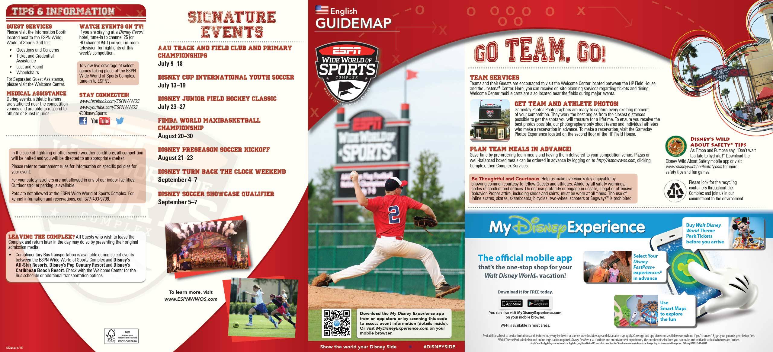 ESPN World of Sports Guide Map May 2015 - Front