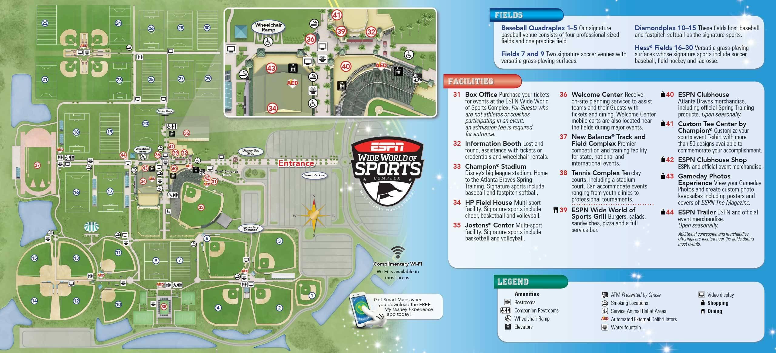 ESPN World of Sports Guide Map May 2015 - Back