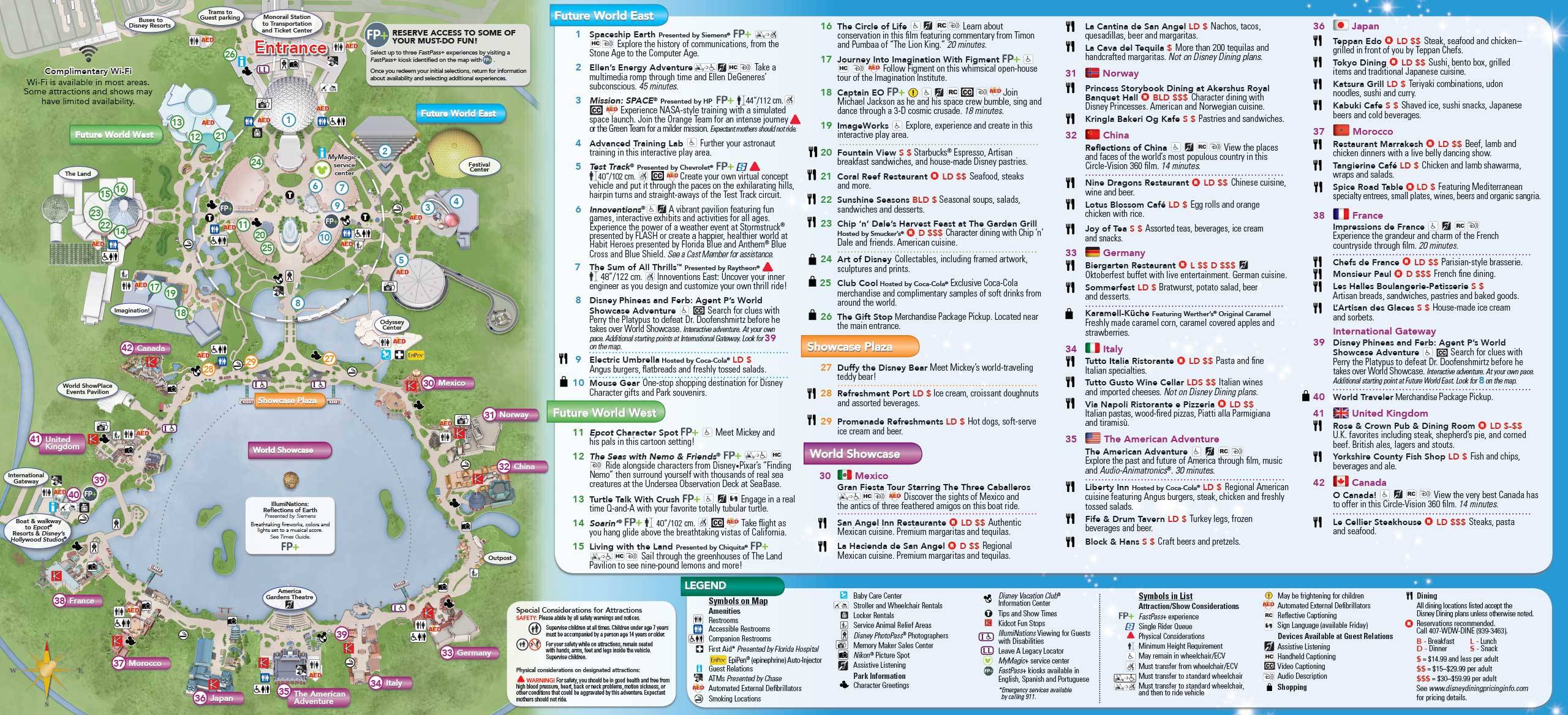 Epcot Guide Map May 2015 - Back
