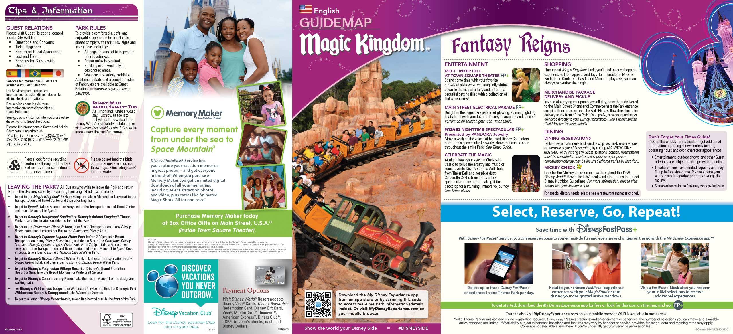 Magic Kingdom Guide Map May 2015 - Front