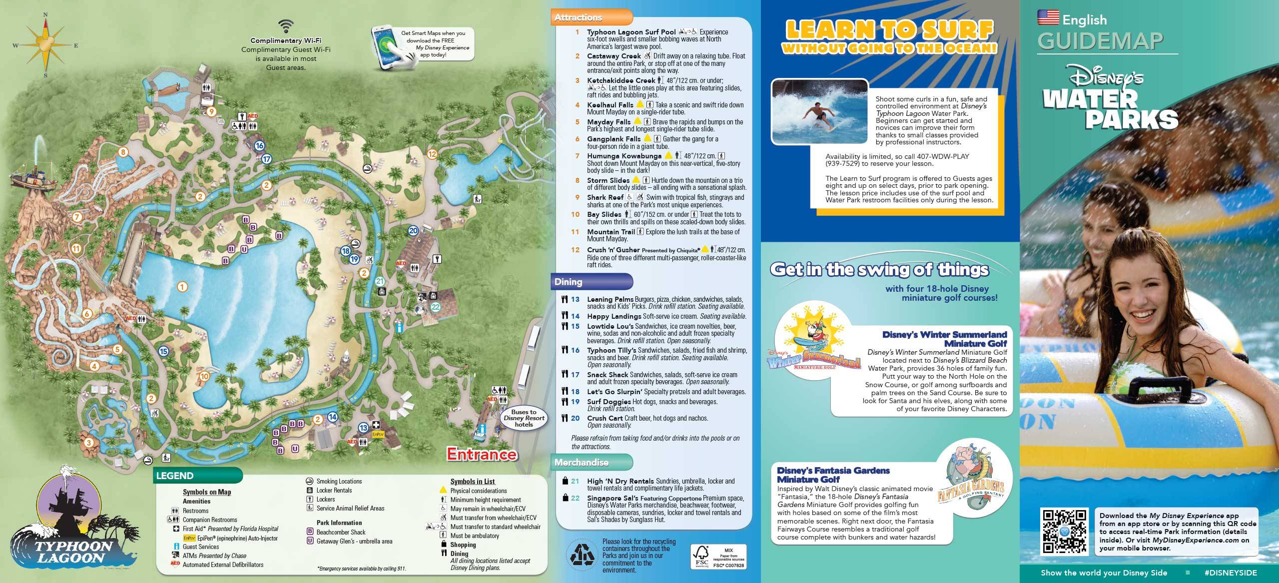 Water Park Guide Map May 2015 - Typhoon Lagoon