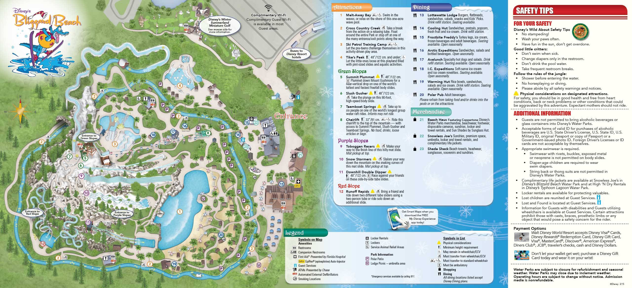 Water Park Guide Map May 2015 - Blizzard Beach