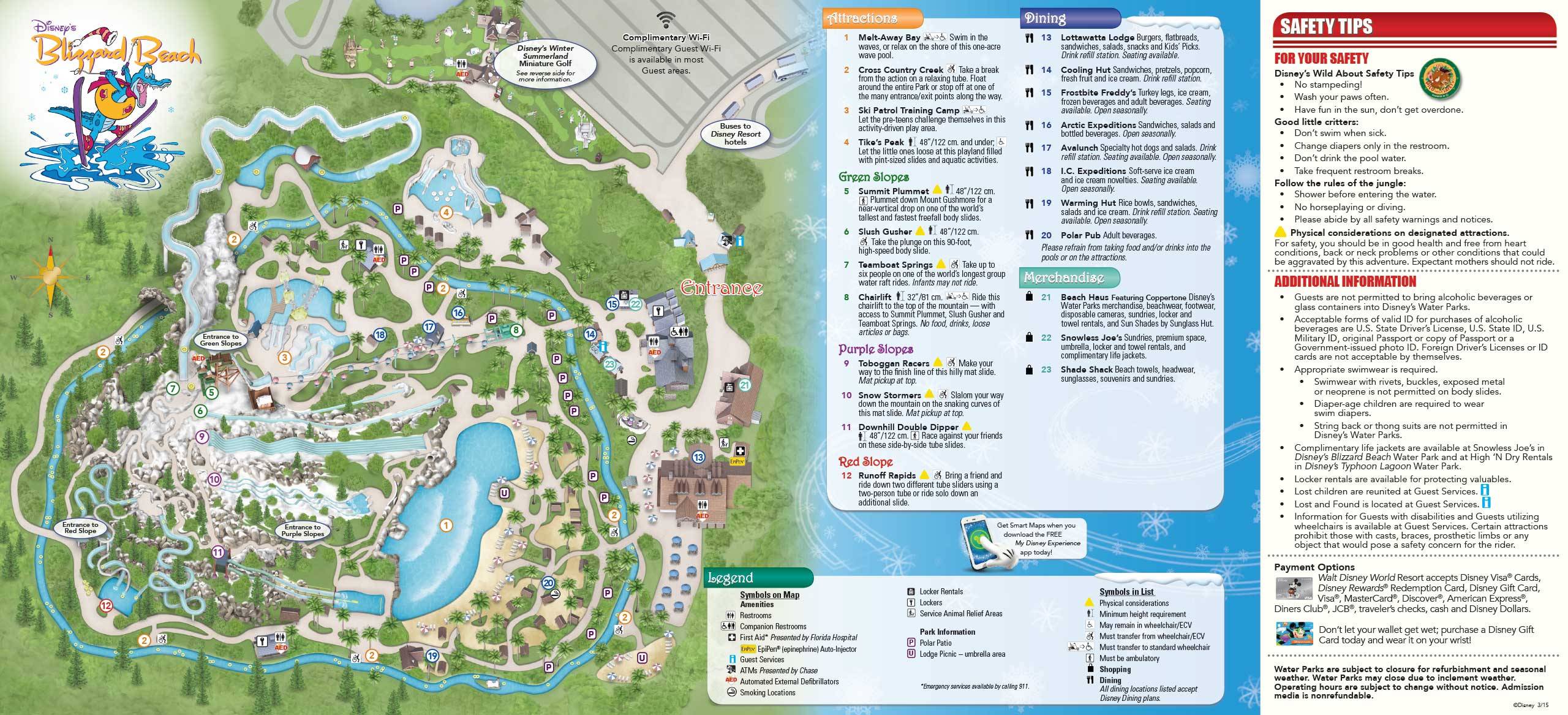 Blizzard Beach Park Map May 2015 Walt Disney World Resort Park Maps - Photo 10 Of 14