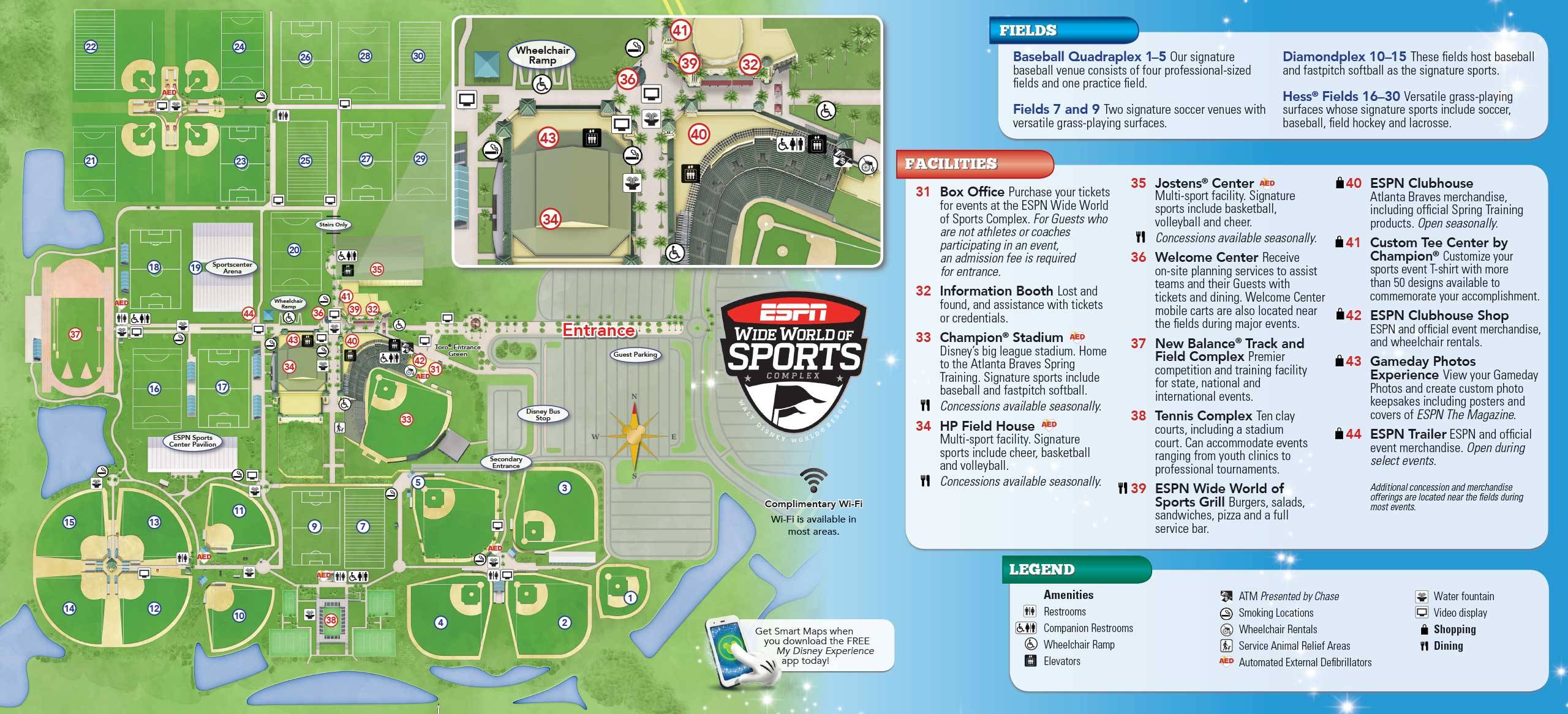 ESPN Wide World of Sports Guide Map May 2016 - Back