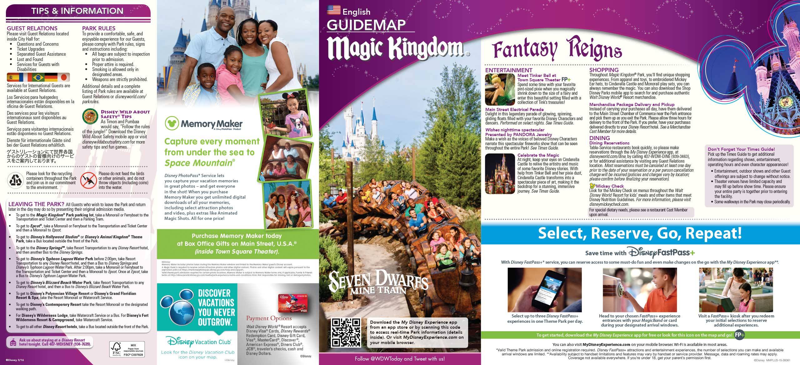 Magic Kingdom Guide Map May 2016 - Front