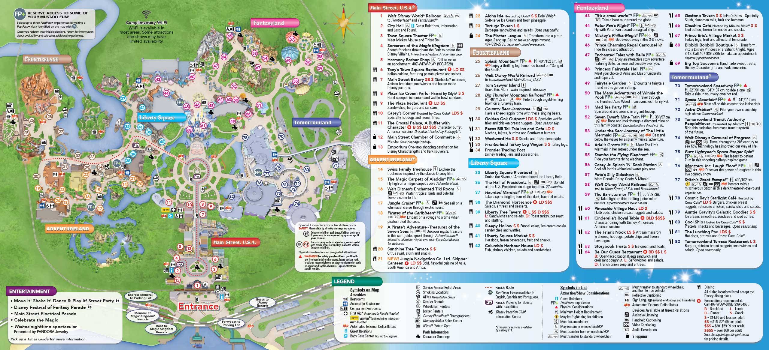 Magic Kingdom Guide Map May 2016 - Back