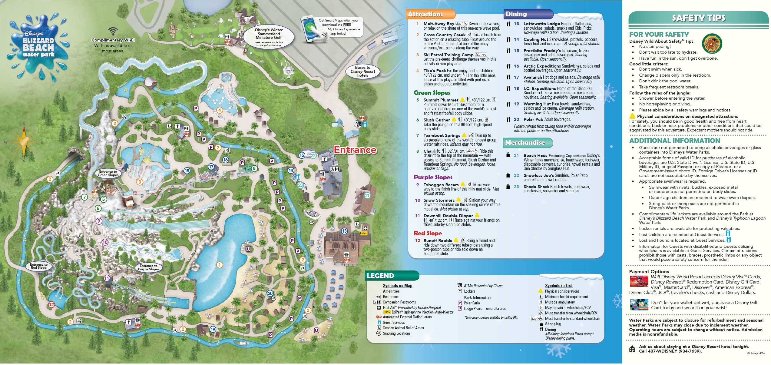 Blizzard Beach Guide Map May 2016 
