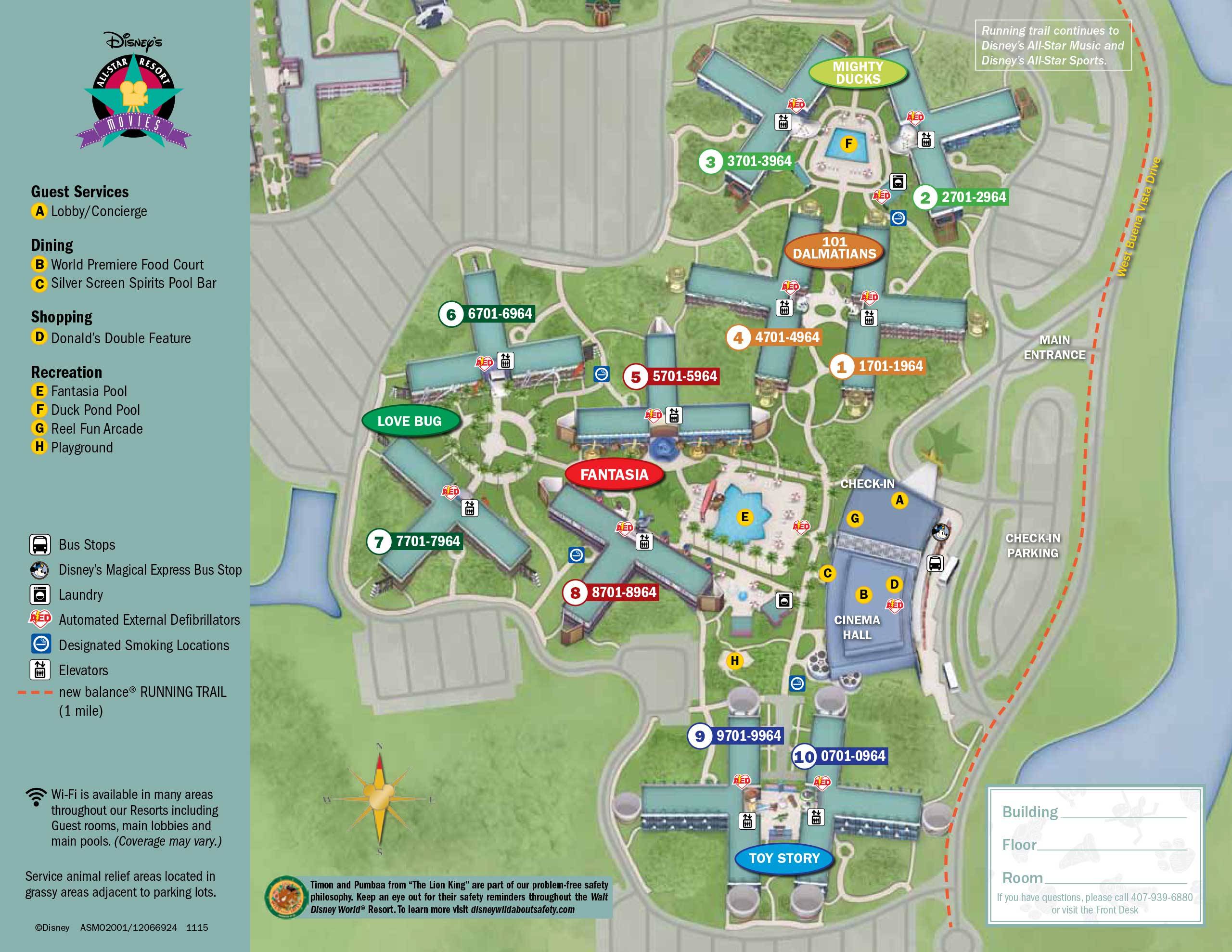 Disney's All Star Movies map