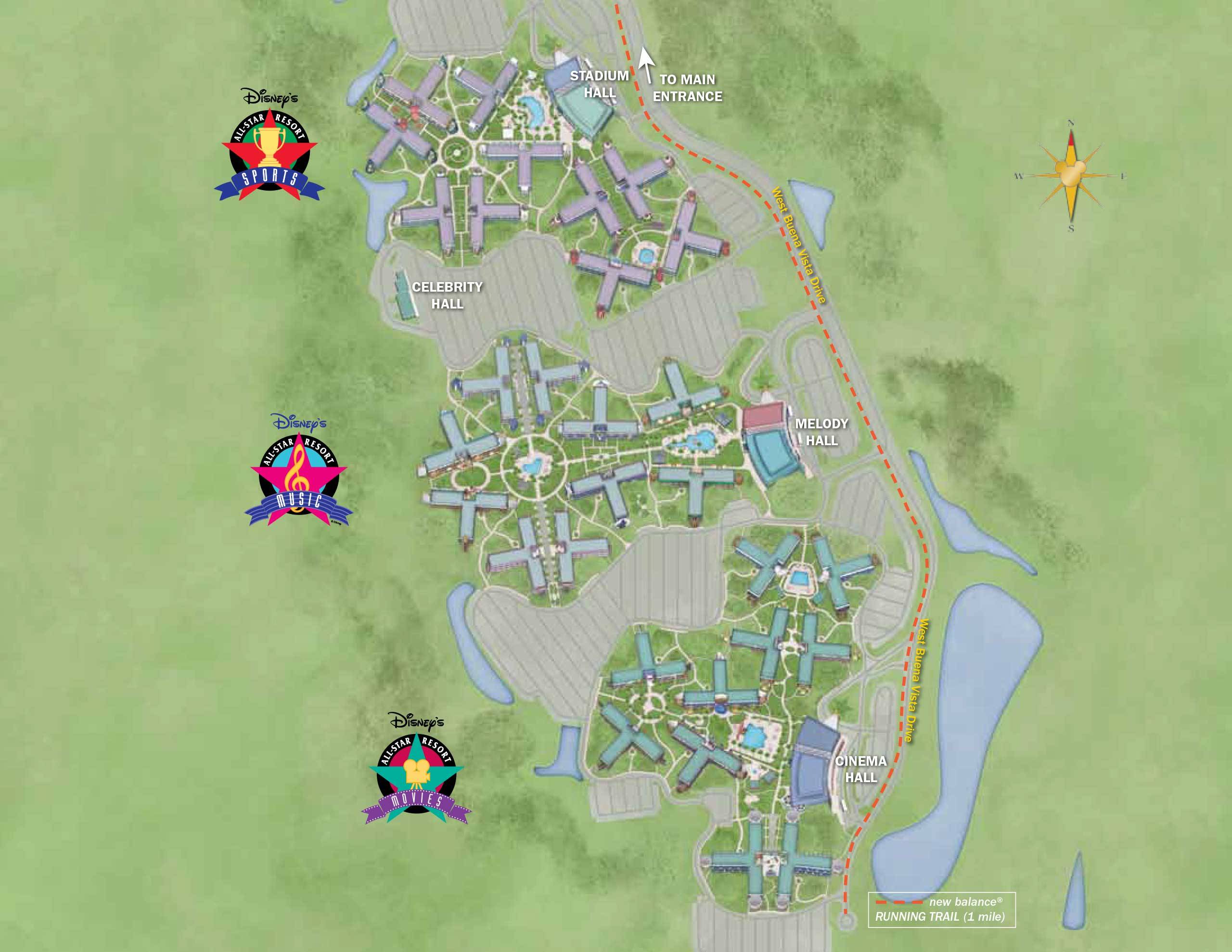 Disney's All Star Resorts map