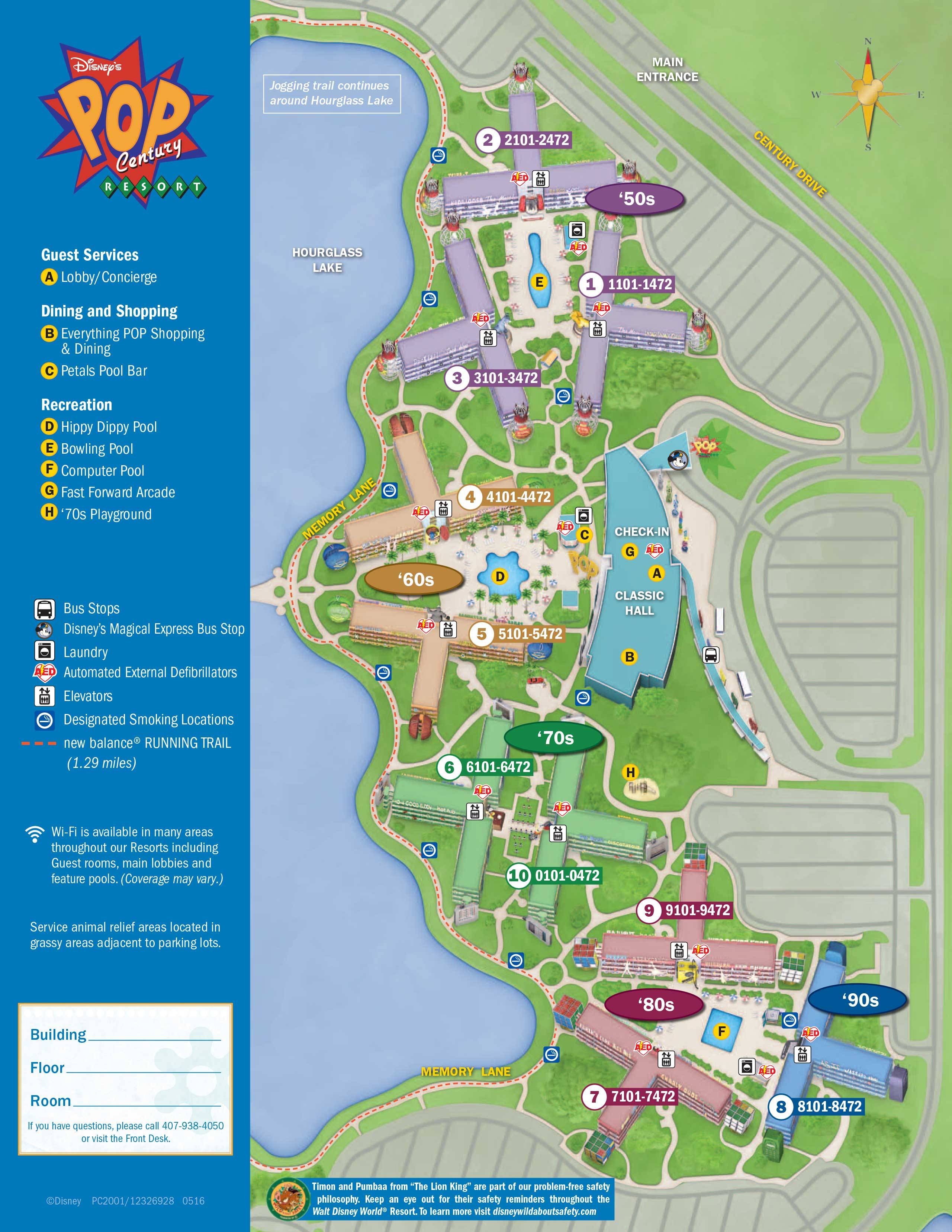 Disney's Pop Century Resort map