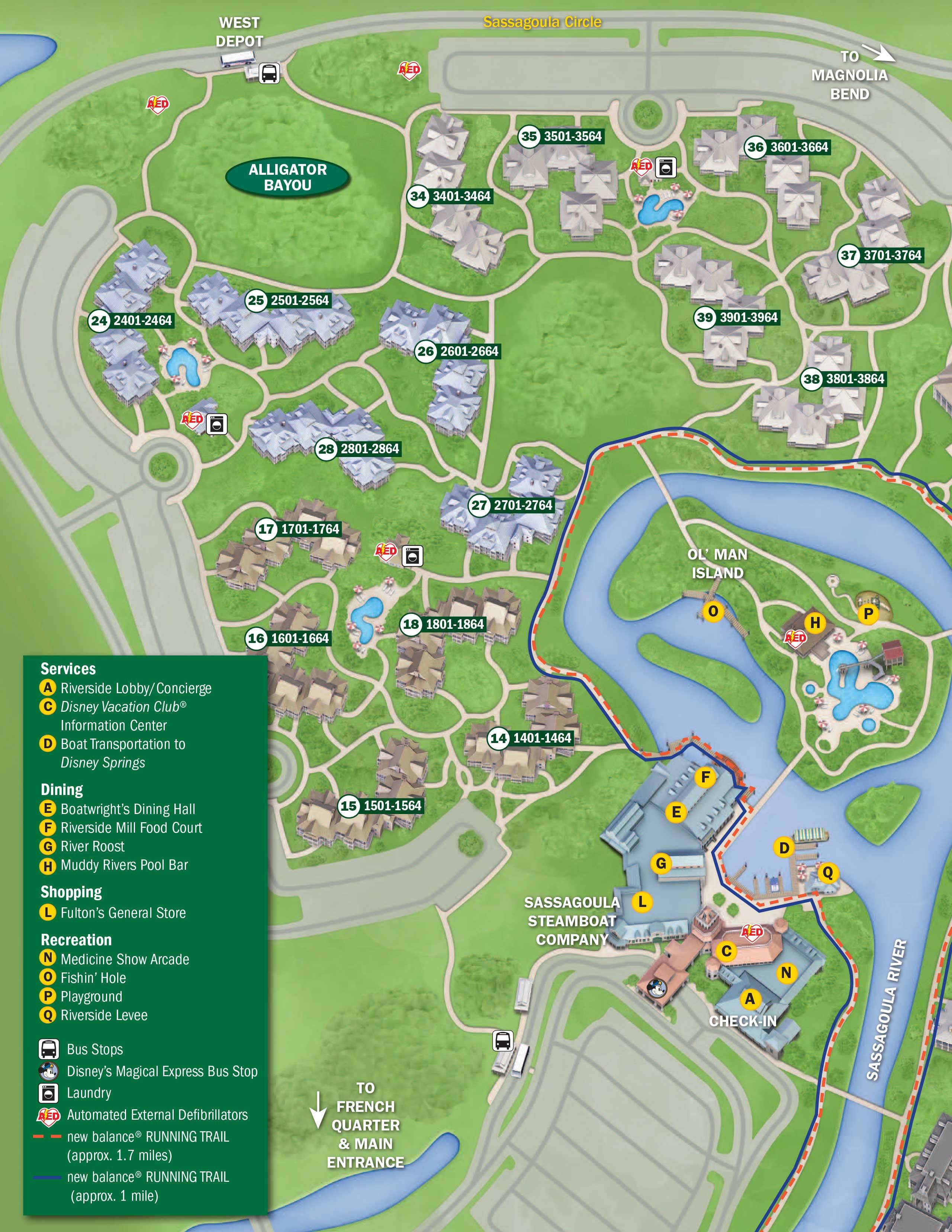 Disney's Port Orleans Resort - Riverside map