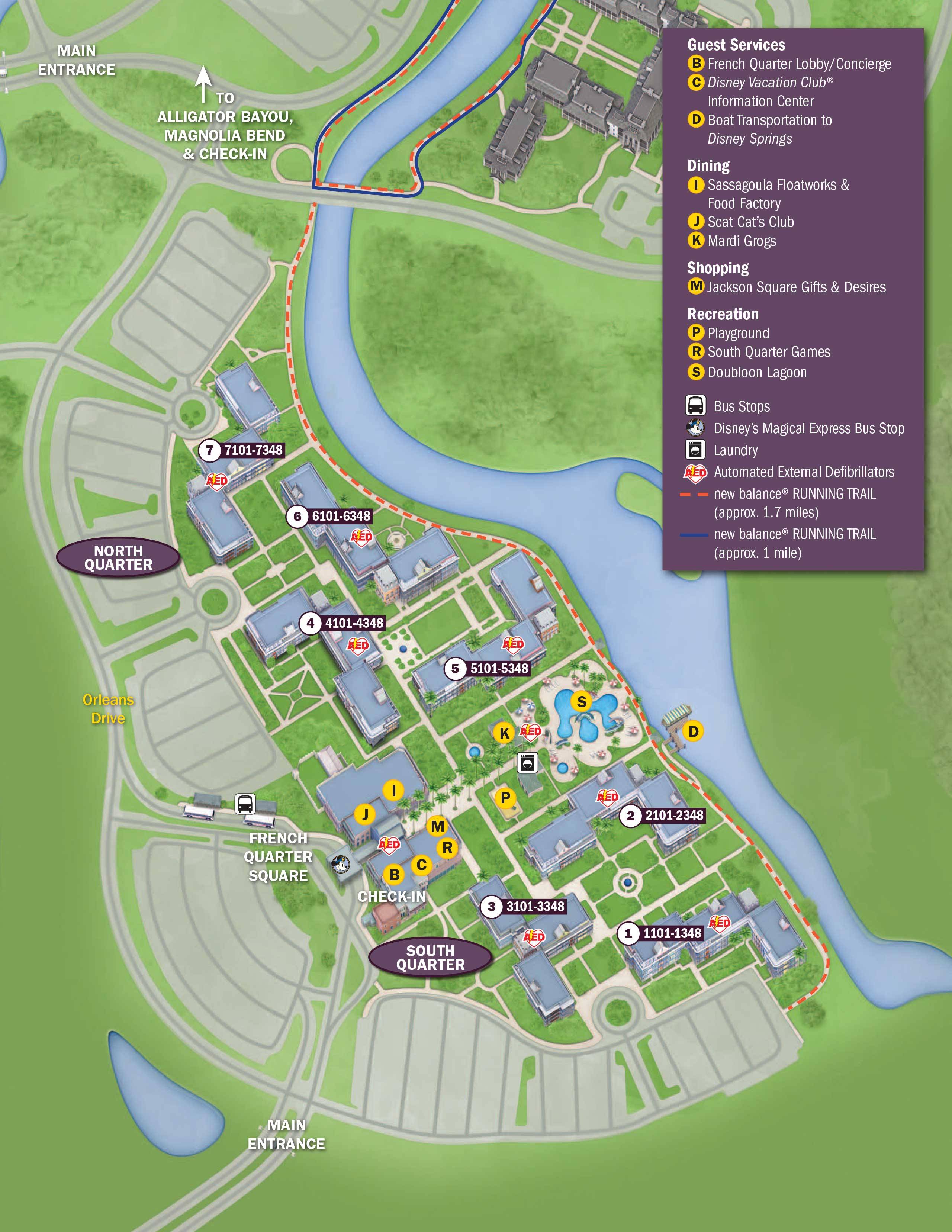 Disney's Port Orleans Resort - French Quarter map