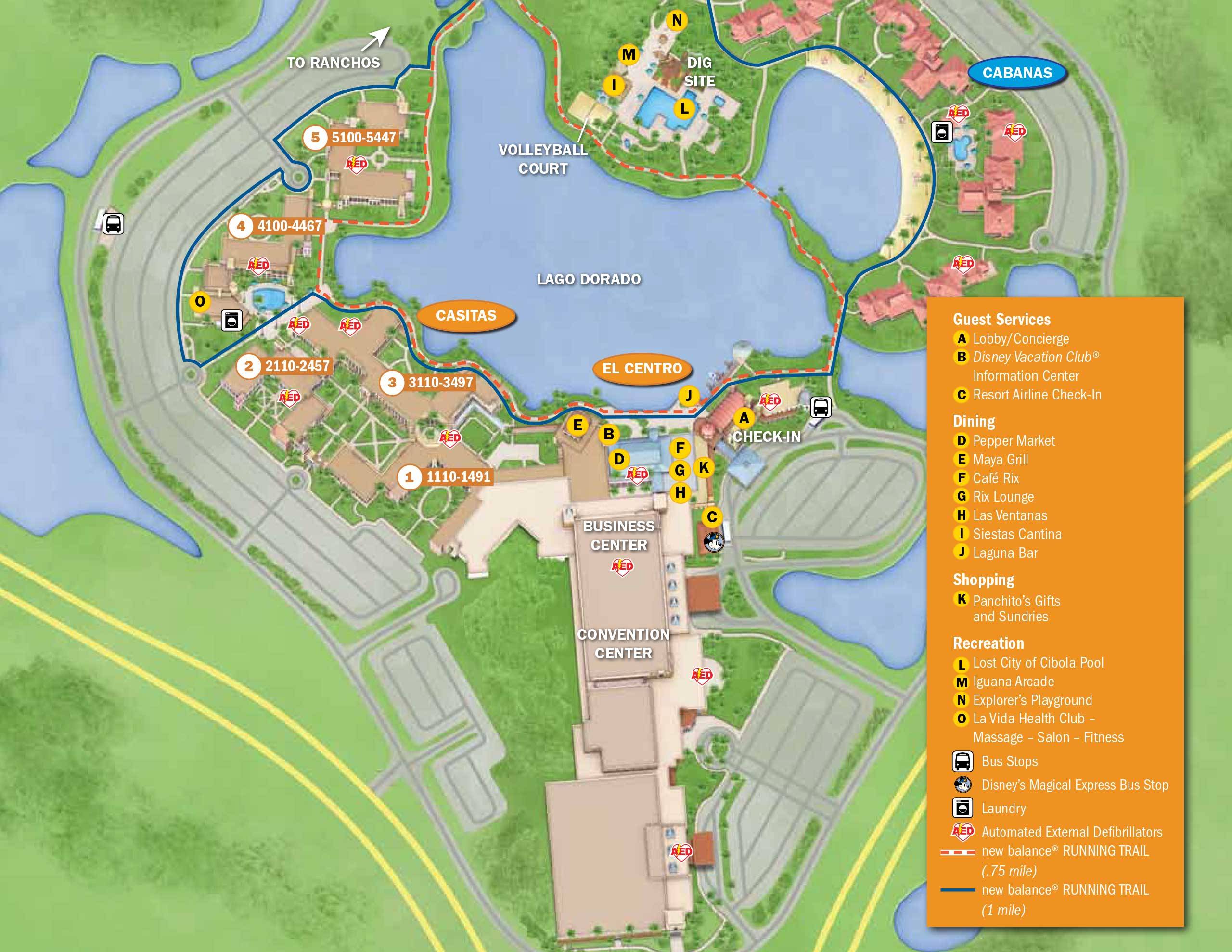 Disney's Coronado Springs Resort map - Cabanas, Casitas and El Centro