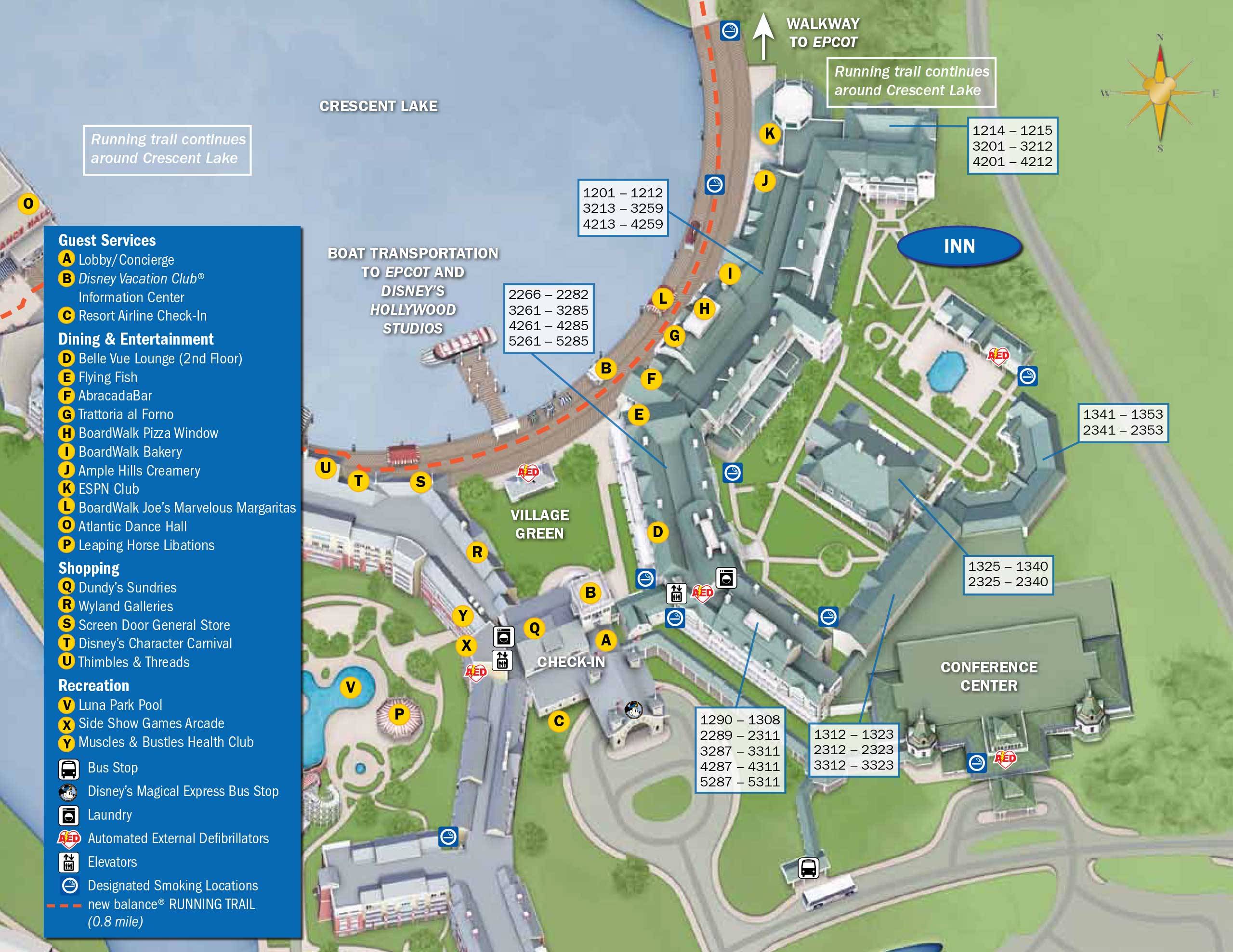Disney's BoardWalk Resort map - The Inn