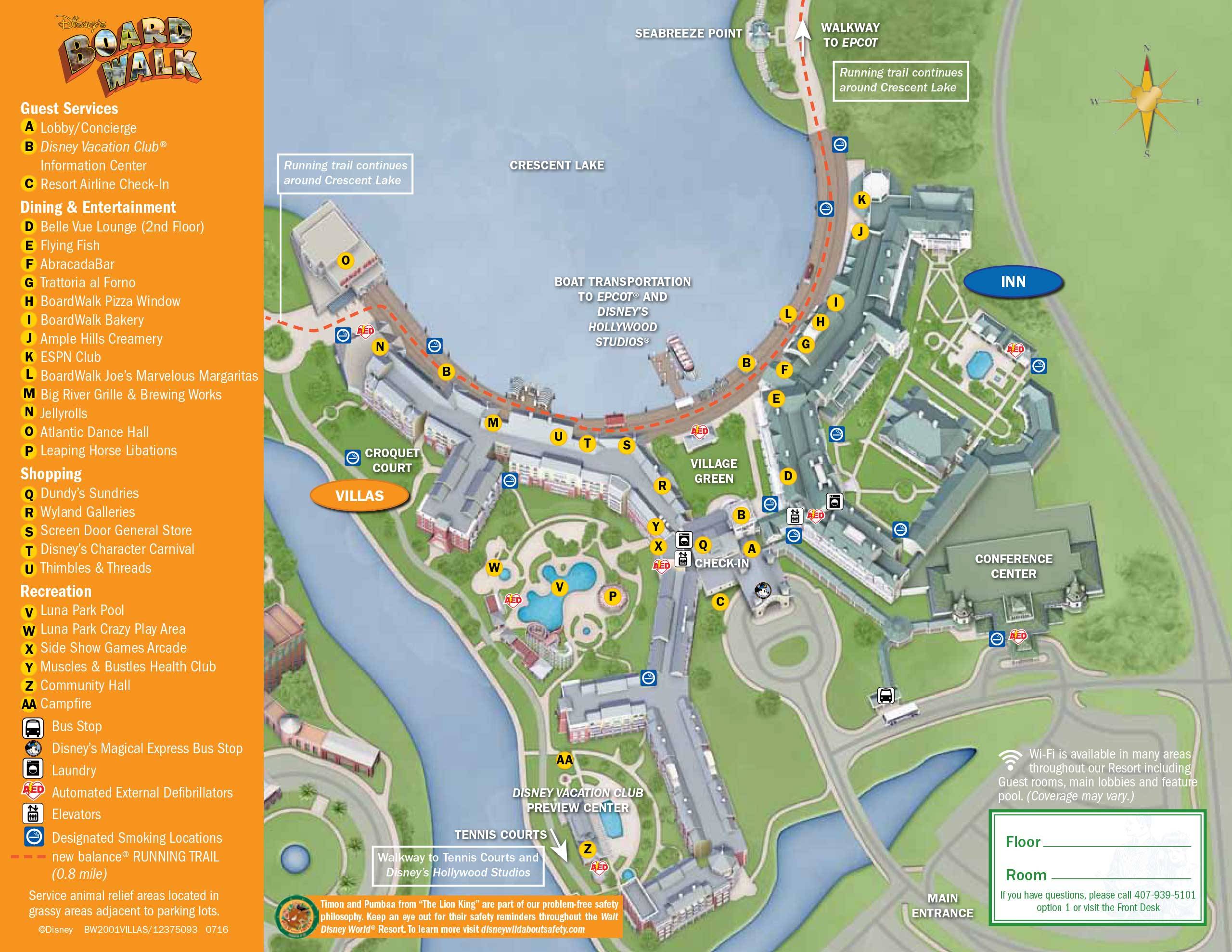 Map Of Disney Boardwalk Area April 2017 Walt Disney World Resort Hotel Maps - Photo 18 Of 33