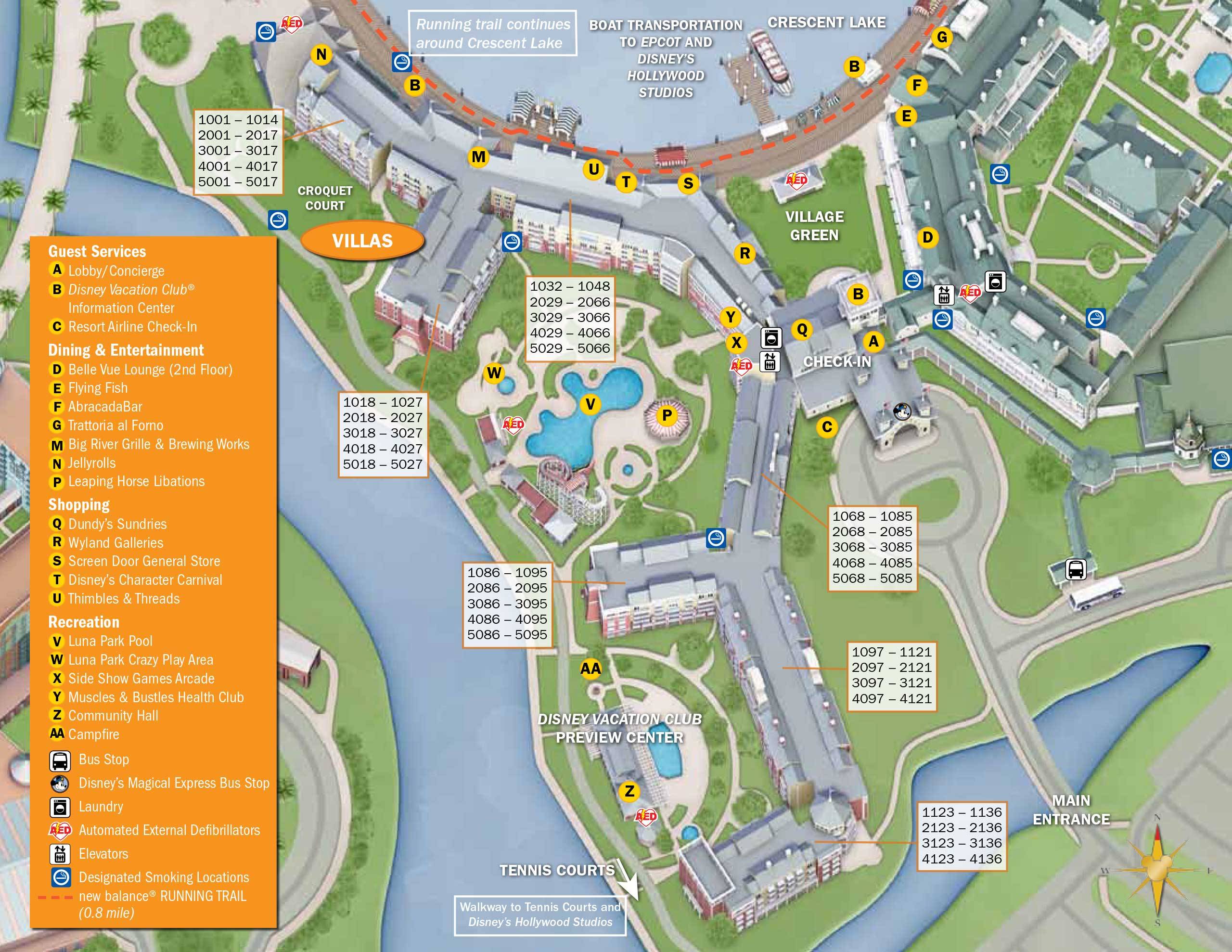 Disney's BoardWalk Resort map - Villas
