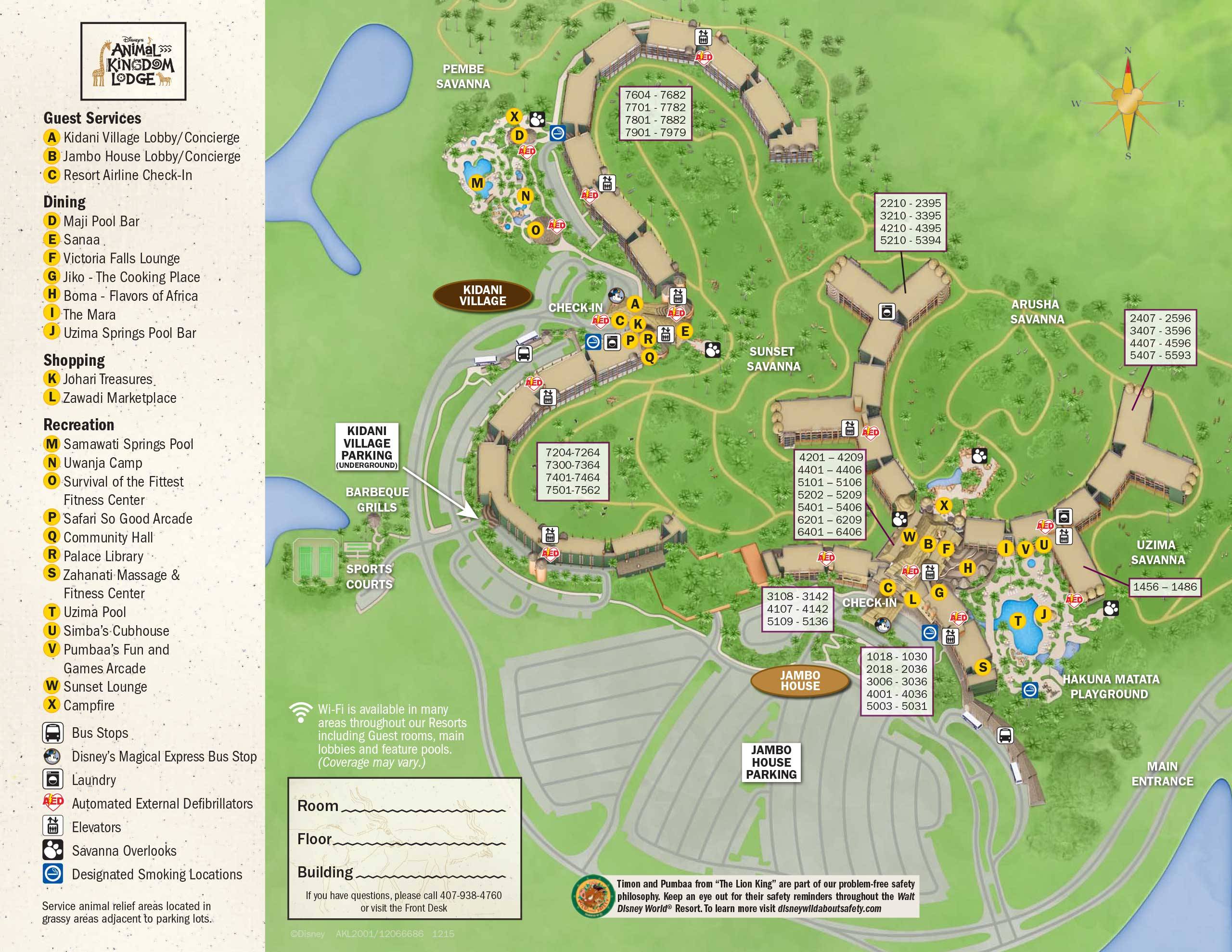 Disney's Animal Kingdom Lodge map