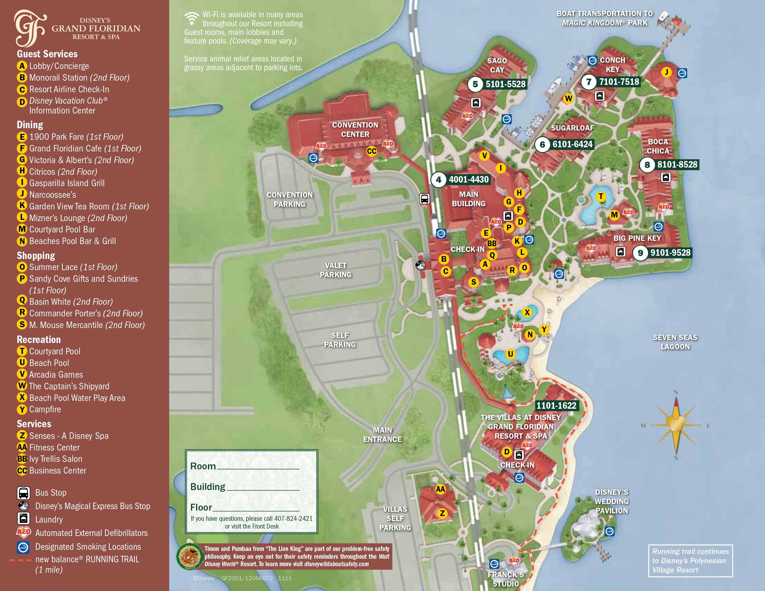 Disney's Grand Floridian Resort map