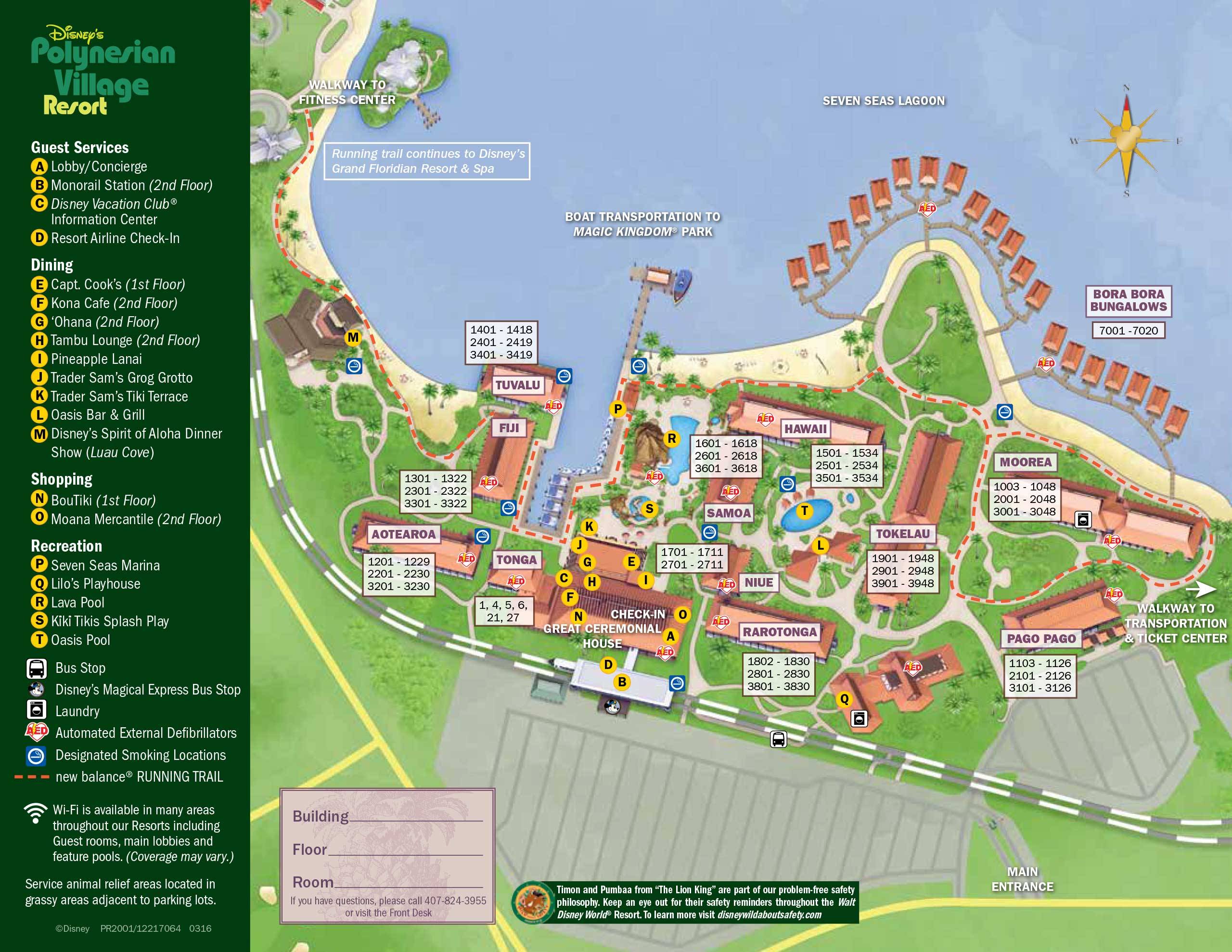 Disney's Polynesian Village Resort map