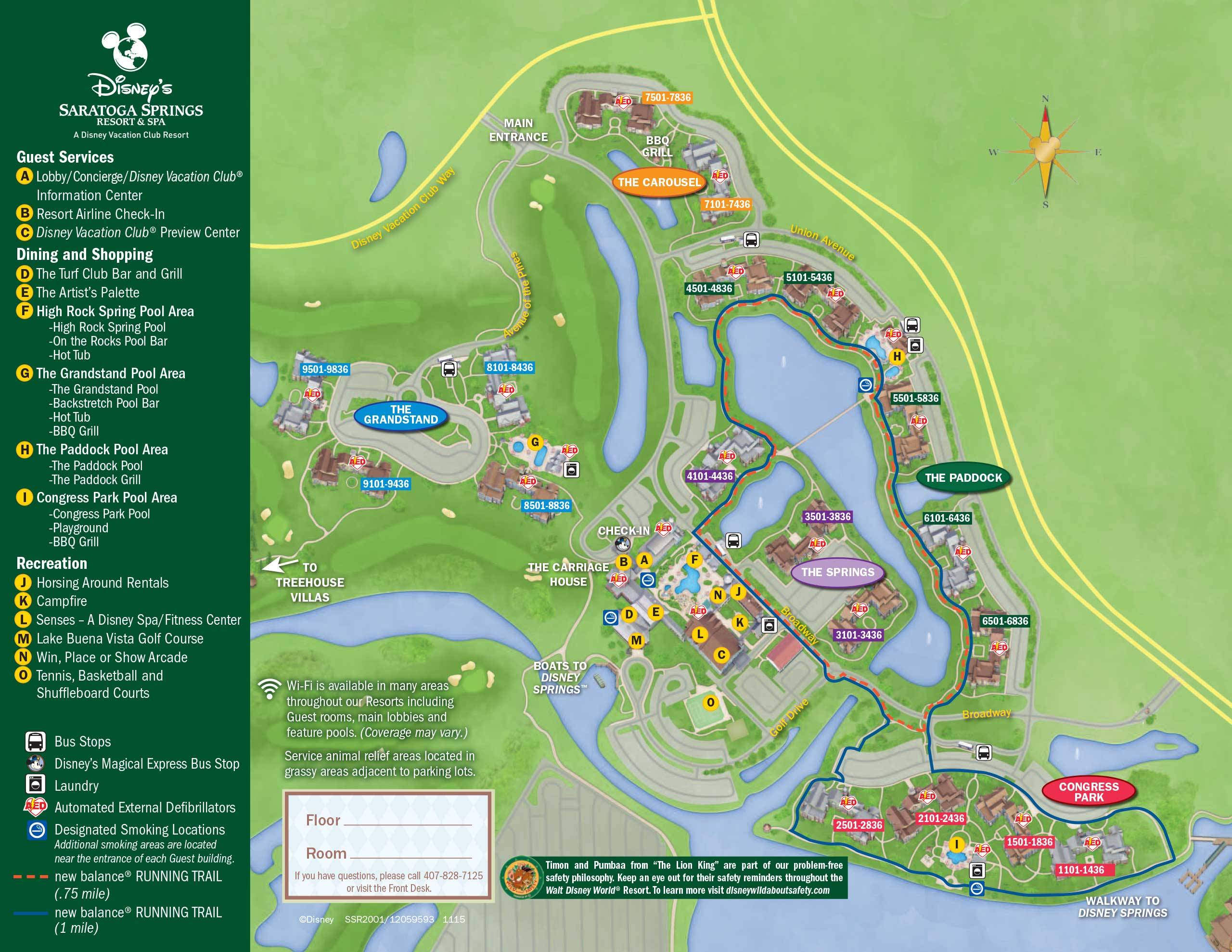 Disney's Saratoga Springs Resort map