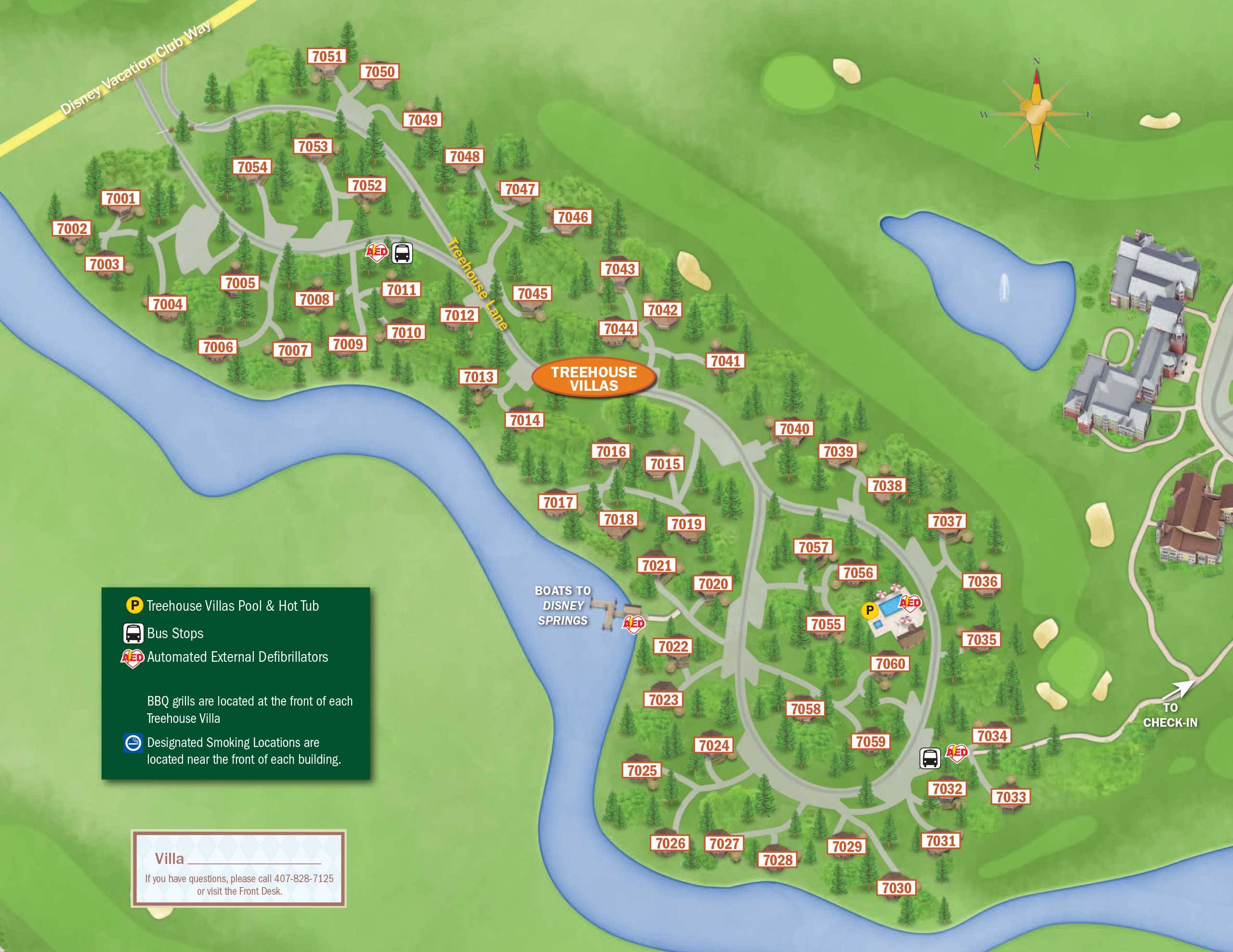 Disney's Saratoga Springs Resort map - Treehouse Villas