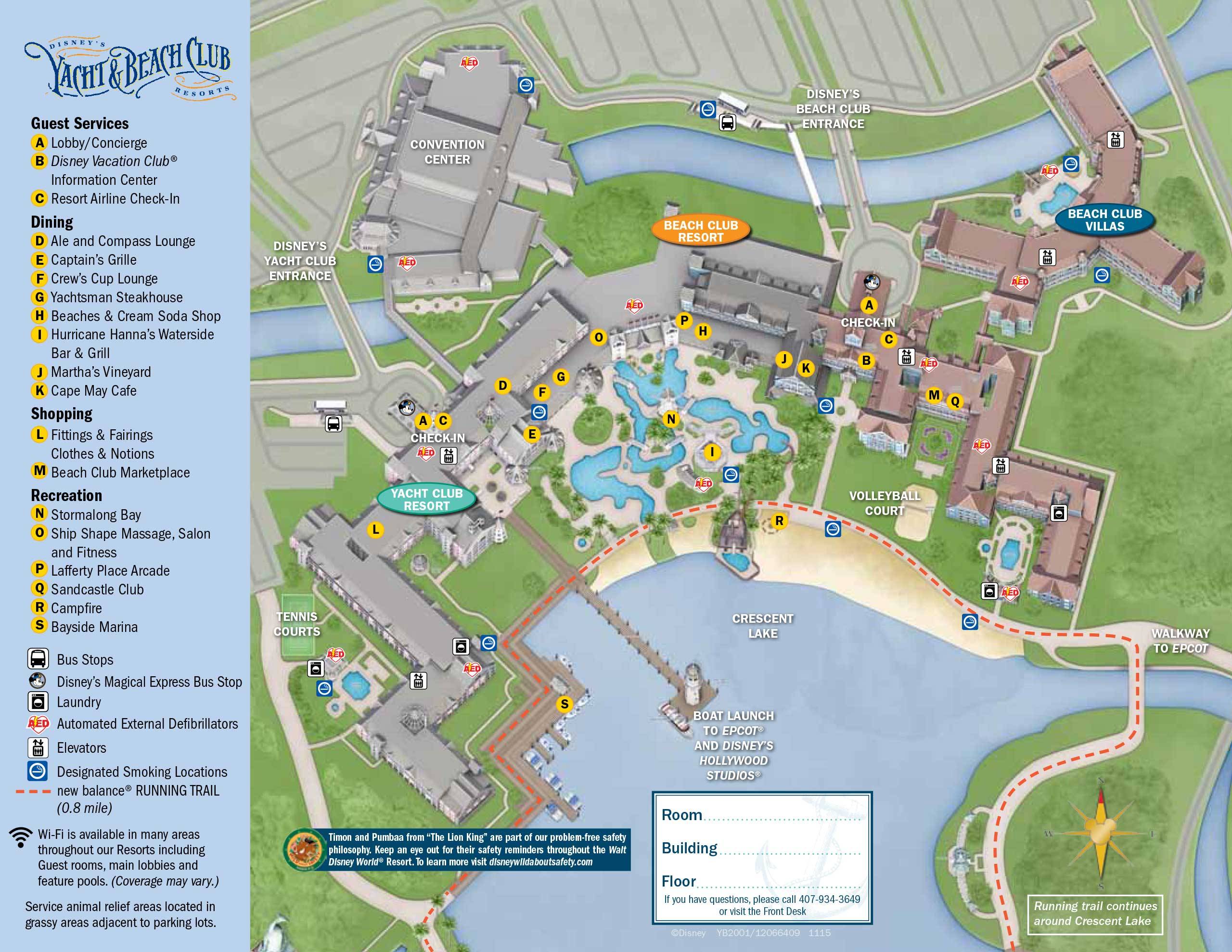 Disney's Yacht and Beach Club Resort map