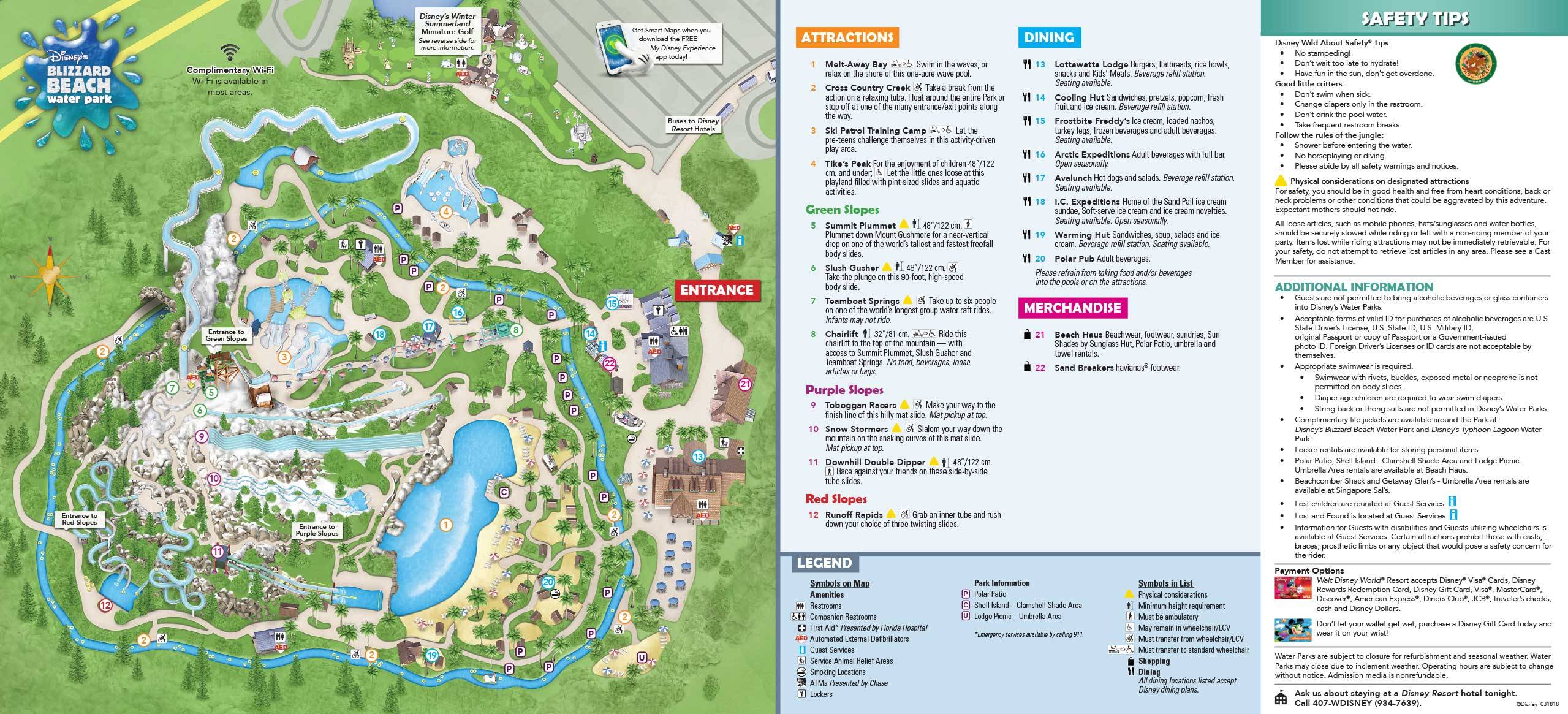 Blizzard Beach Guide Map January 2019