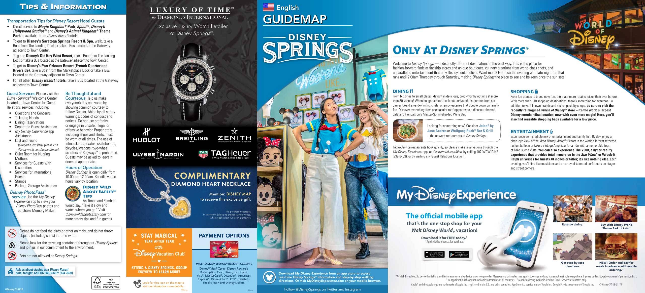 Disney Springs Guide Map January 2019 - Front