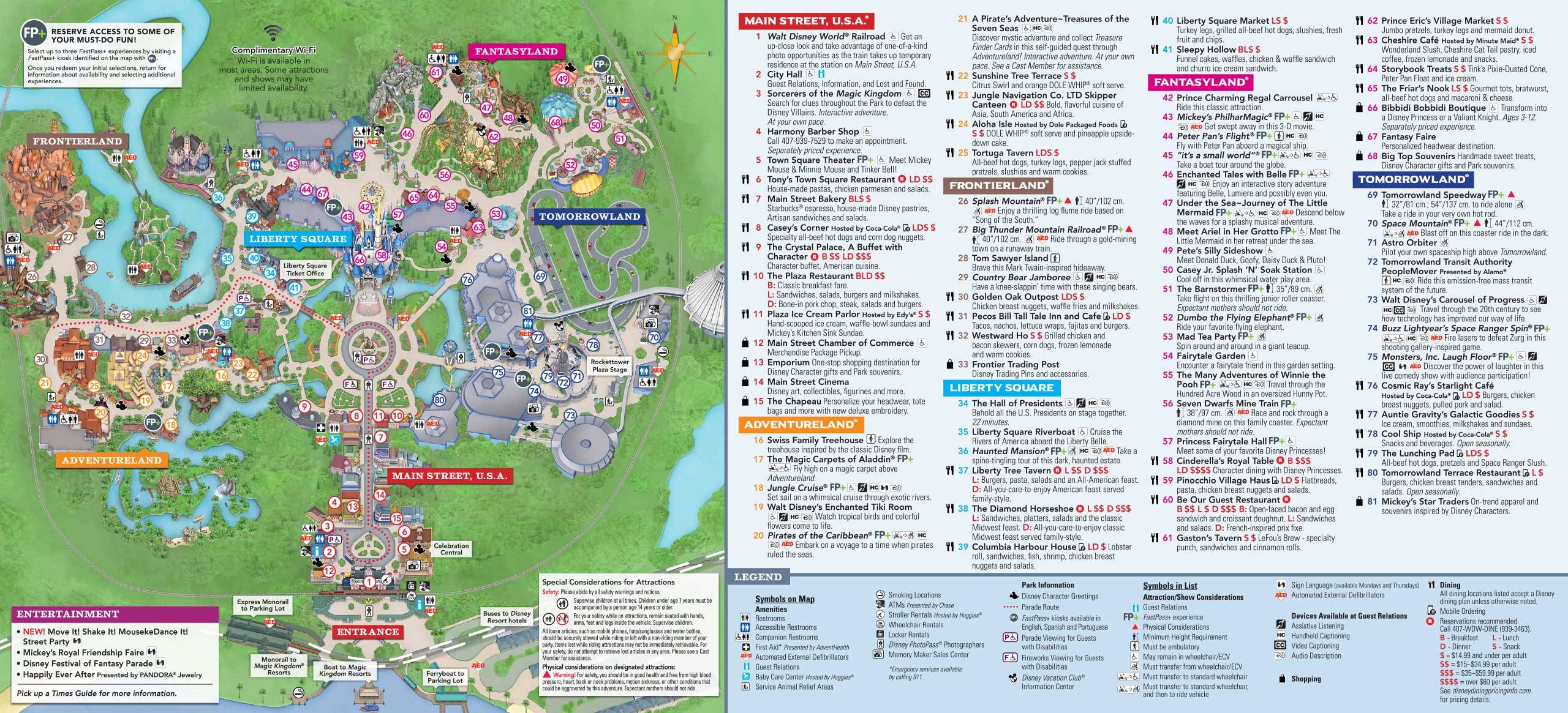 Magic Kingdom MAY 2019 Map Walt Disney World 