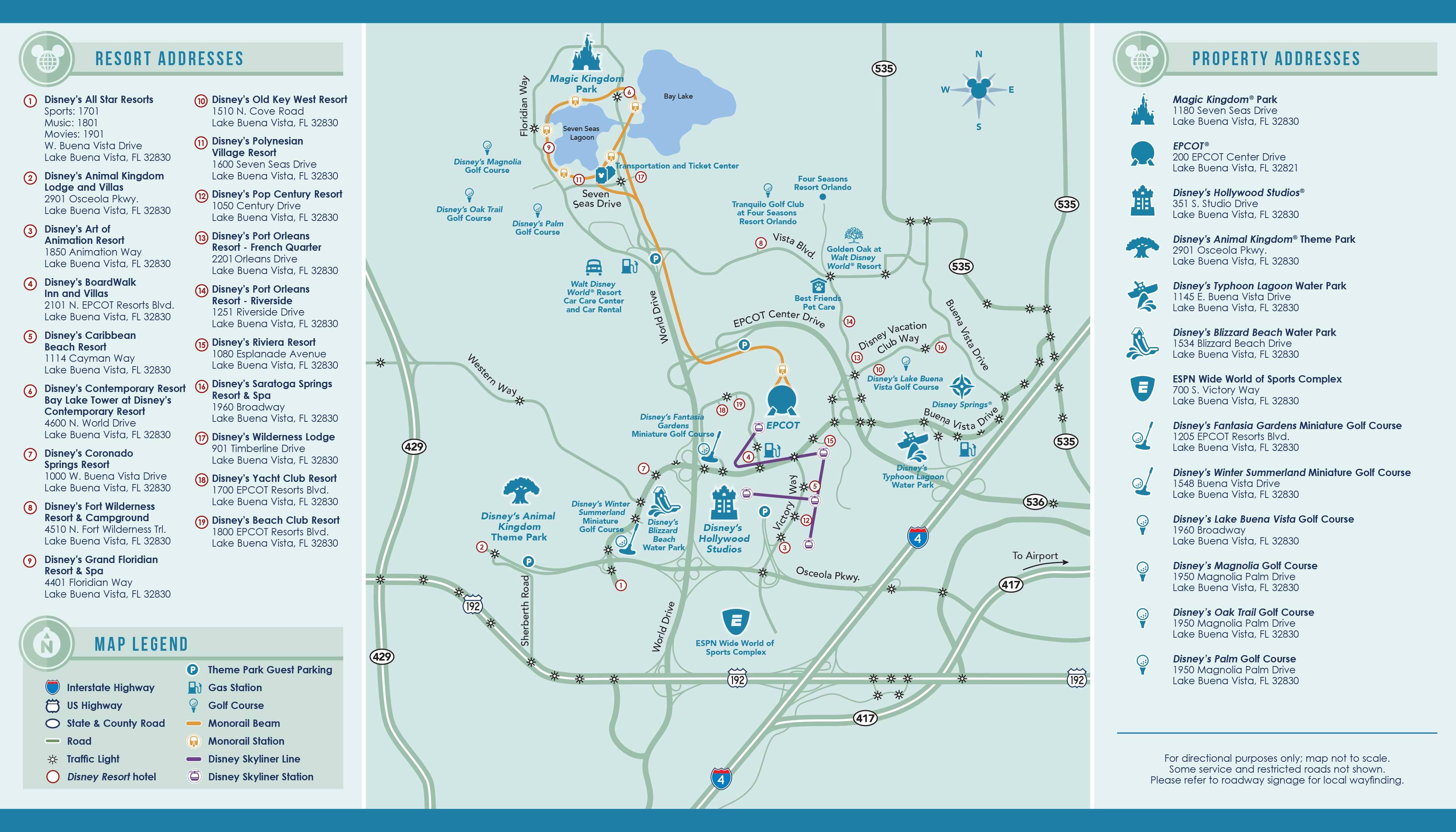 Walt Disney World Property Map September 2020