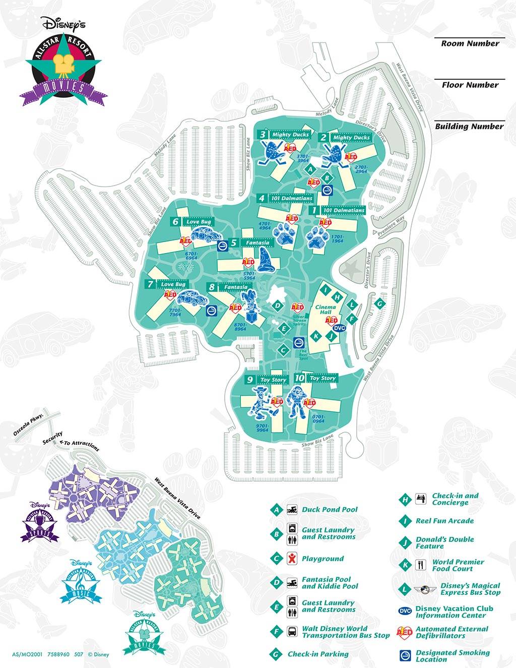 Disney's All-Star Movies Resort map