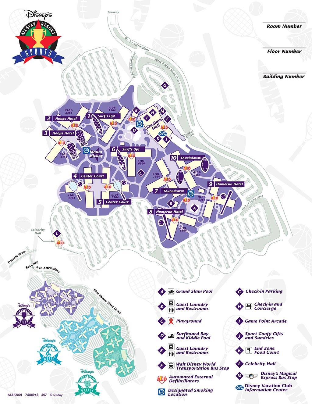 Disney's All-Star Sports Resort map