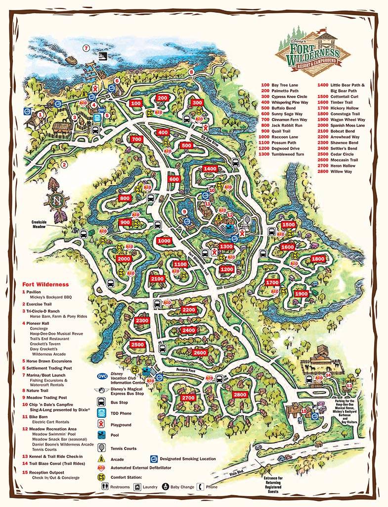 Fort Wilderness Lodge Map Resort Maps 2008 - Photo 9 Of 17