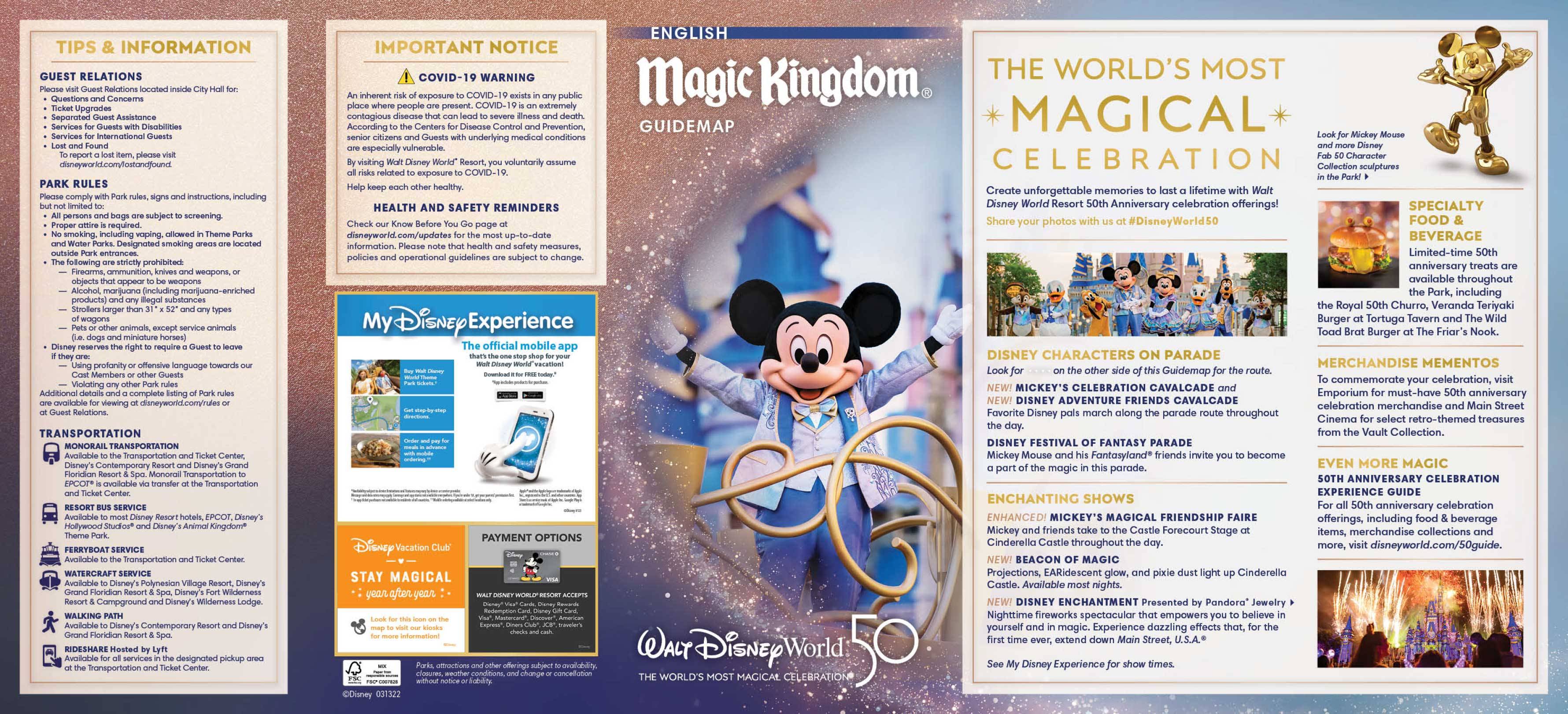 New Magic Kingdom guide map includes updated show and parade details