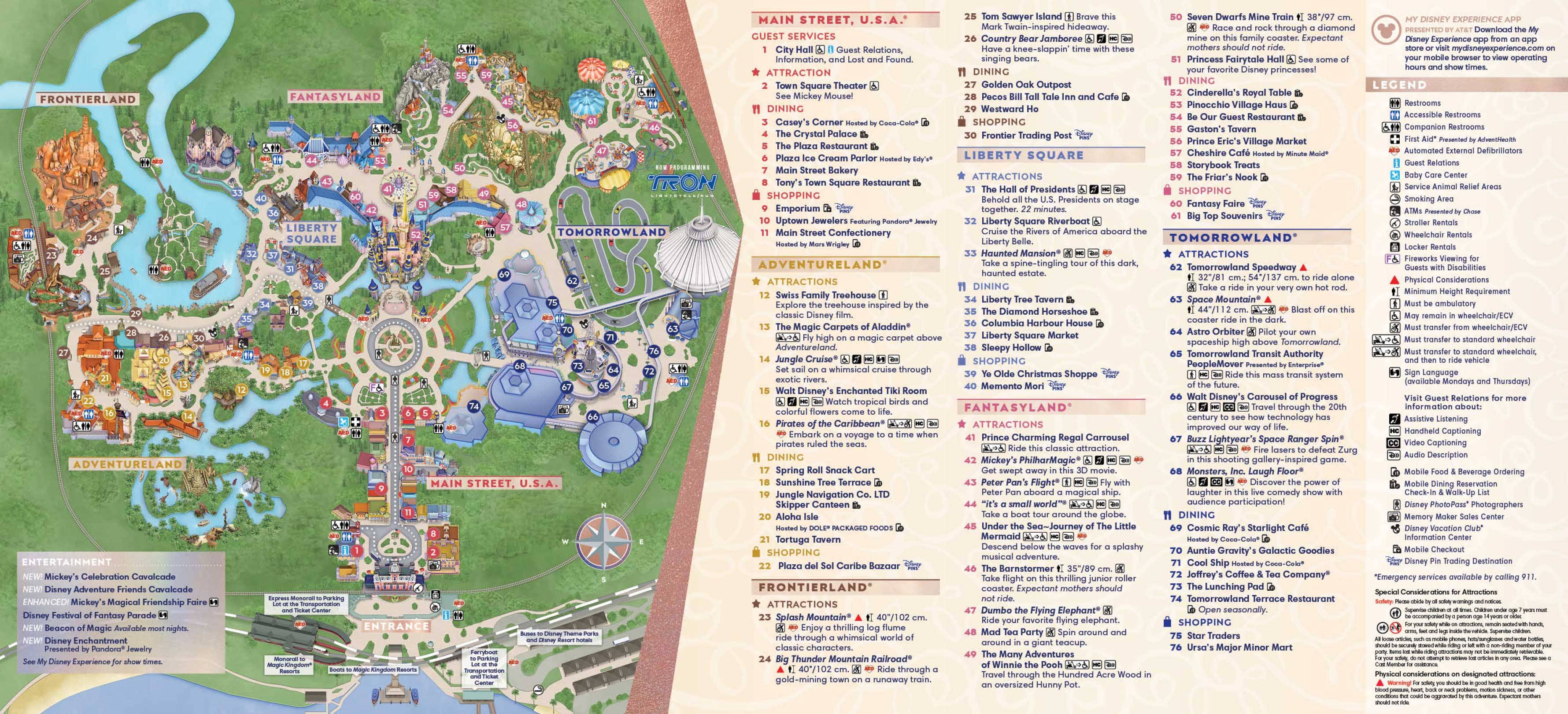 Magic Kingdom guide map - March 2022