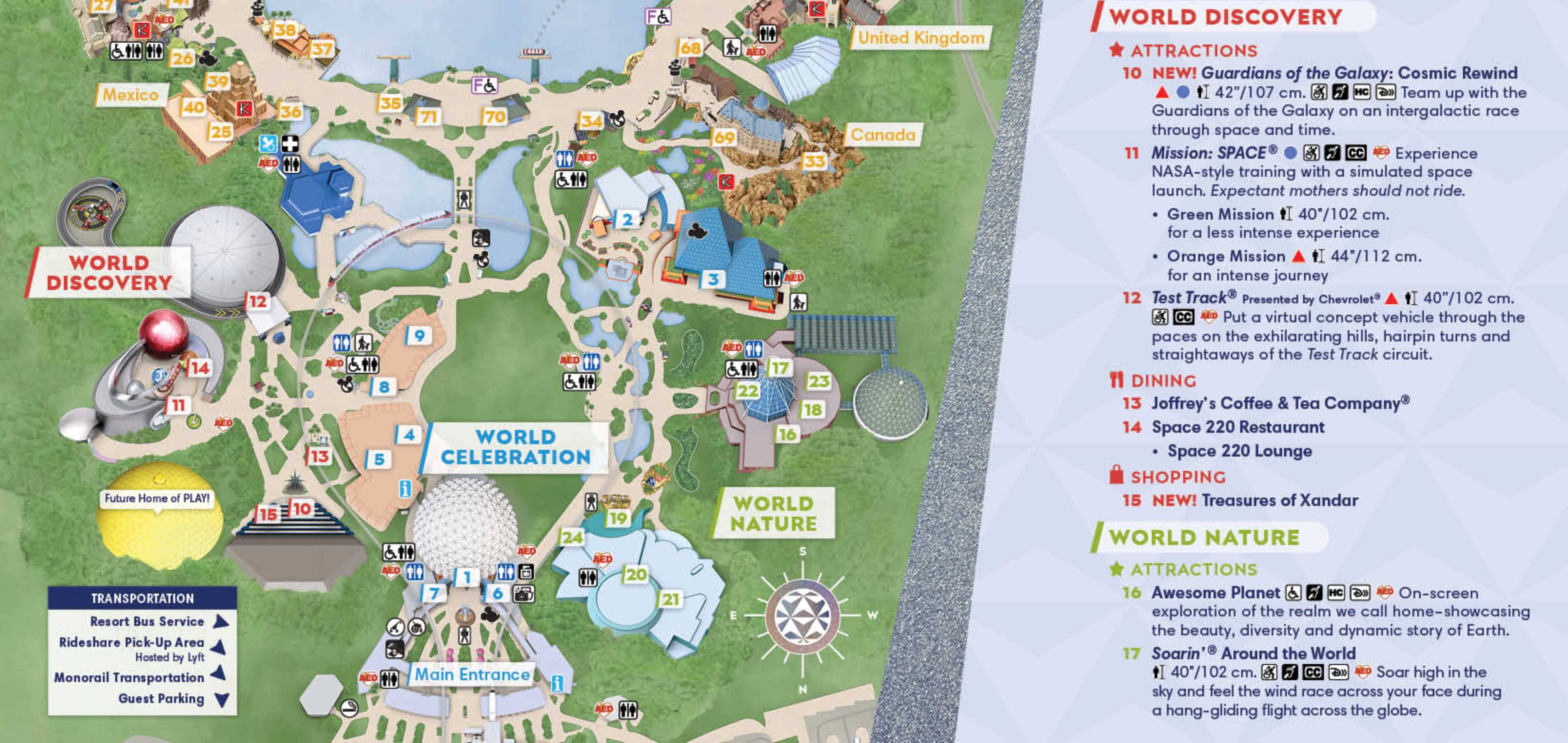 Walt Disney World Epcot Map