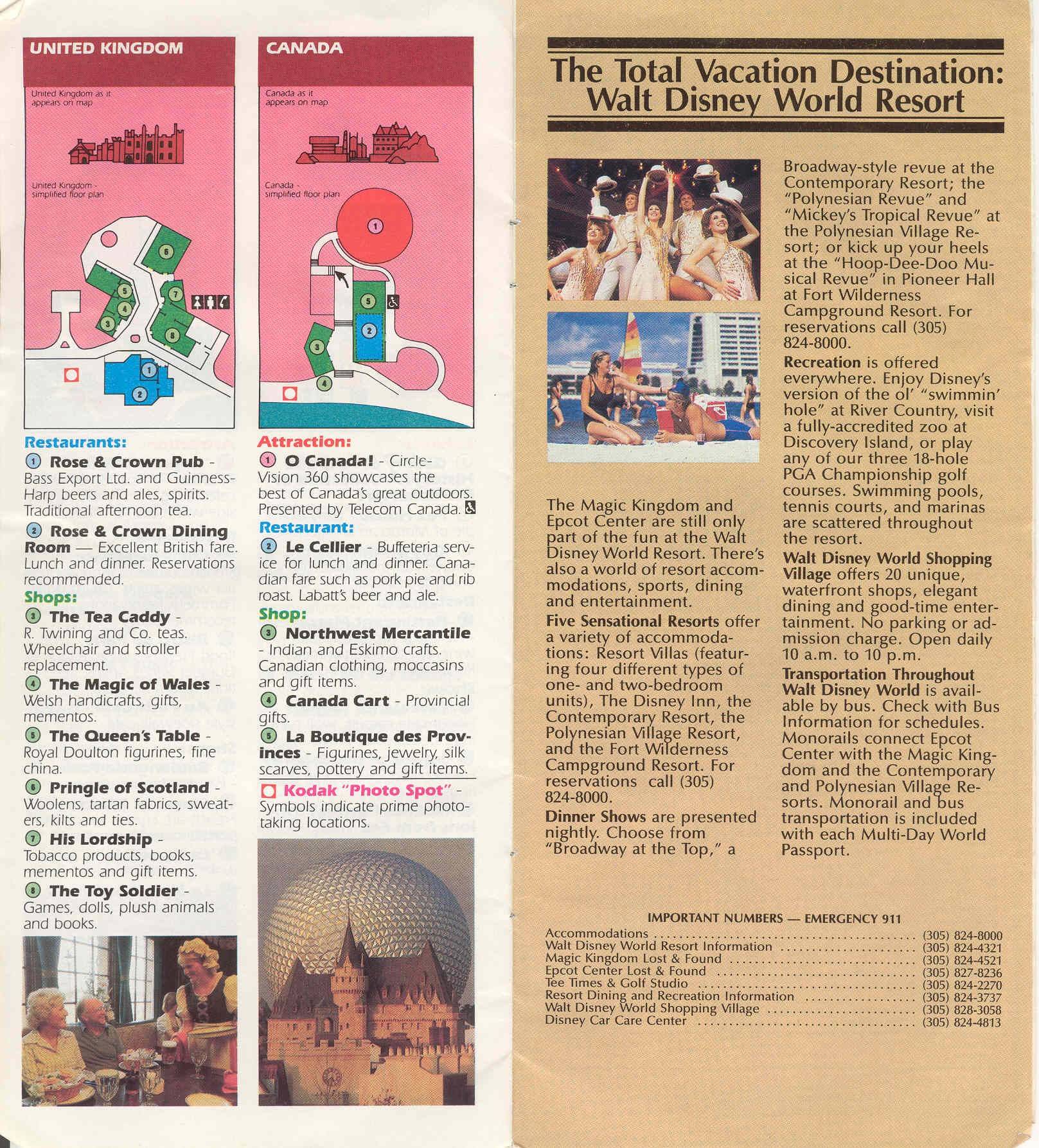 Epcot Center Guide Book 1986